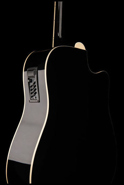 Guitarra acústica para zurdo negra con pastilla Guitarra acústica para zurdo negra con pastilla