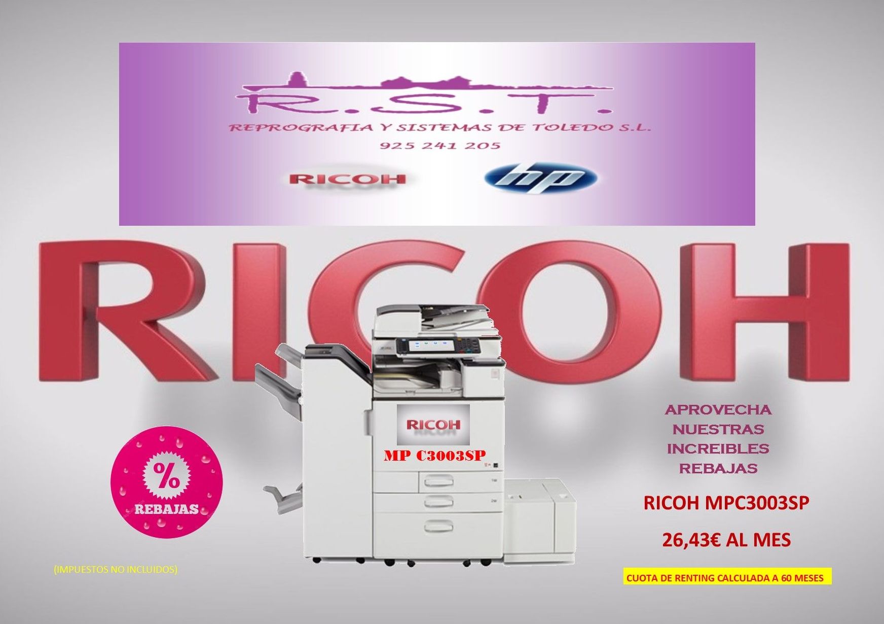 RICOH MP C3003: Productos de Reprografía y Sistemas de Toledo RICOH MP C3003: Productos de Reprografía y Sistemas de Toledo