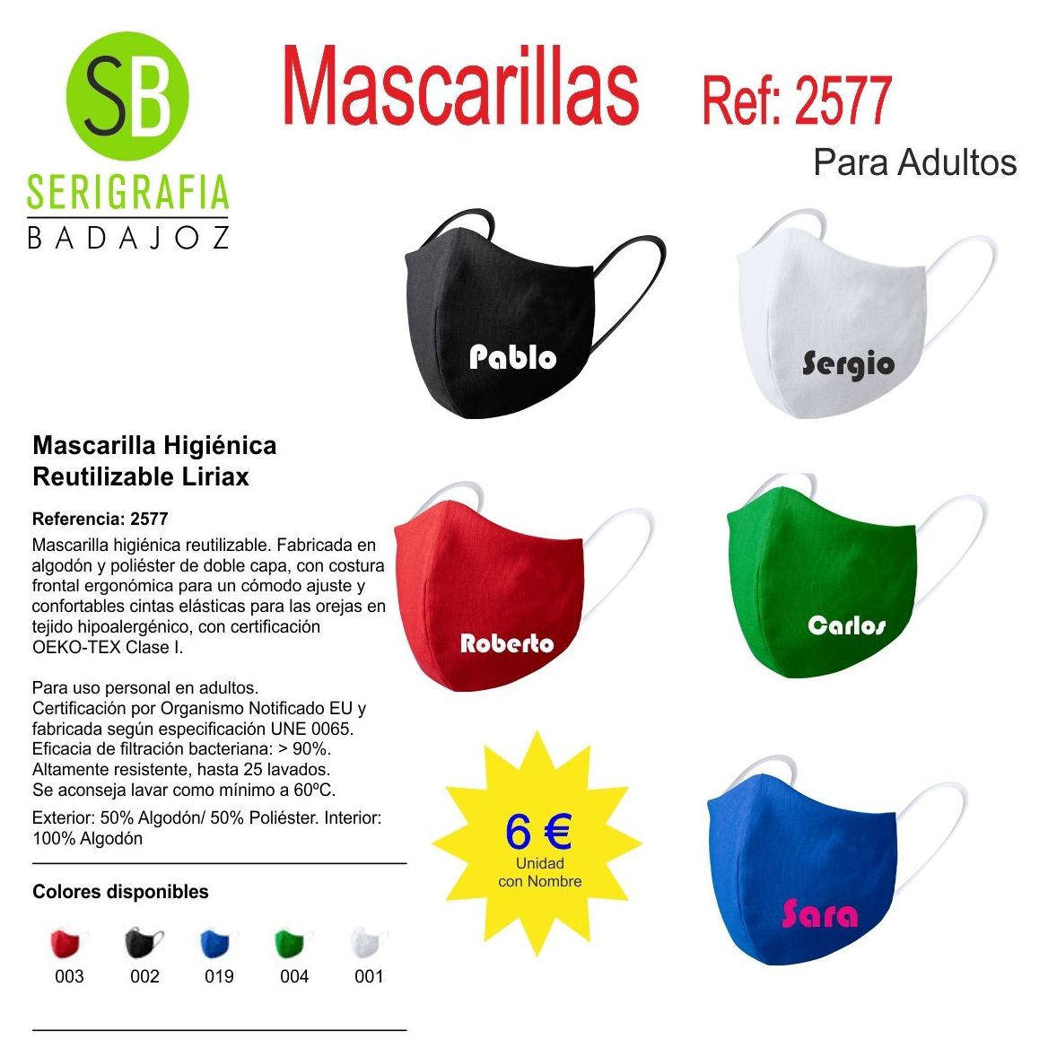 MASCARILLA REF: 2577 MASCARILLA REF: 2577