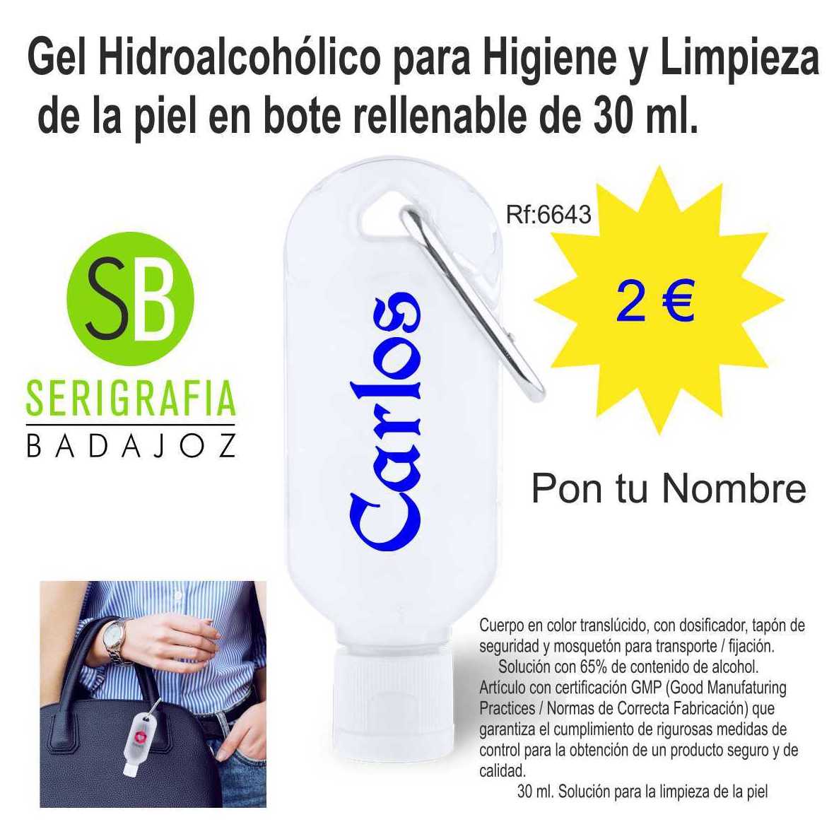 GEL HIDROALCOHÓLICO LIDEM Ref: 6643: Servicios de Serigrafía Badajoz GEL HIDROALCOHÓLICO LIDEM Ref: 6643: Servicios de Serigrafía Badajoz