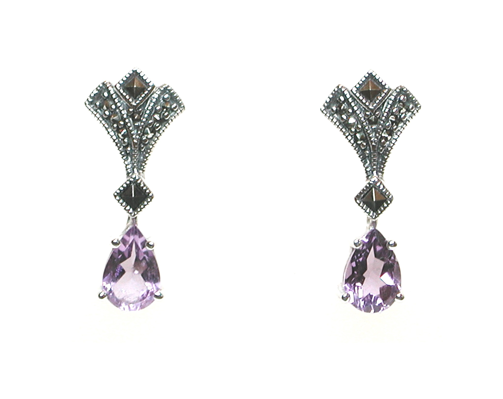 Pendientes Plata con perilla Amatista. Ref. AP-598/02: Catálogo de Antigua Joyeros Pendientes Plata con perilla Amatista. Ref. AP-598/02: Catálogo de Antigua Joyeros
