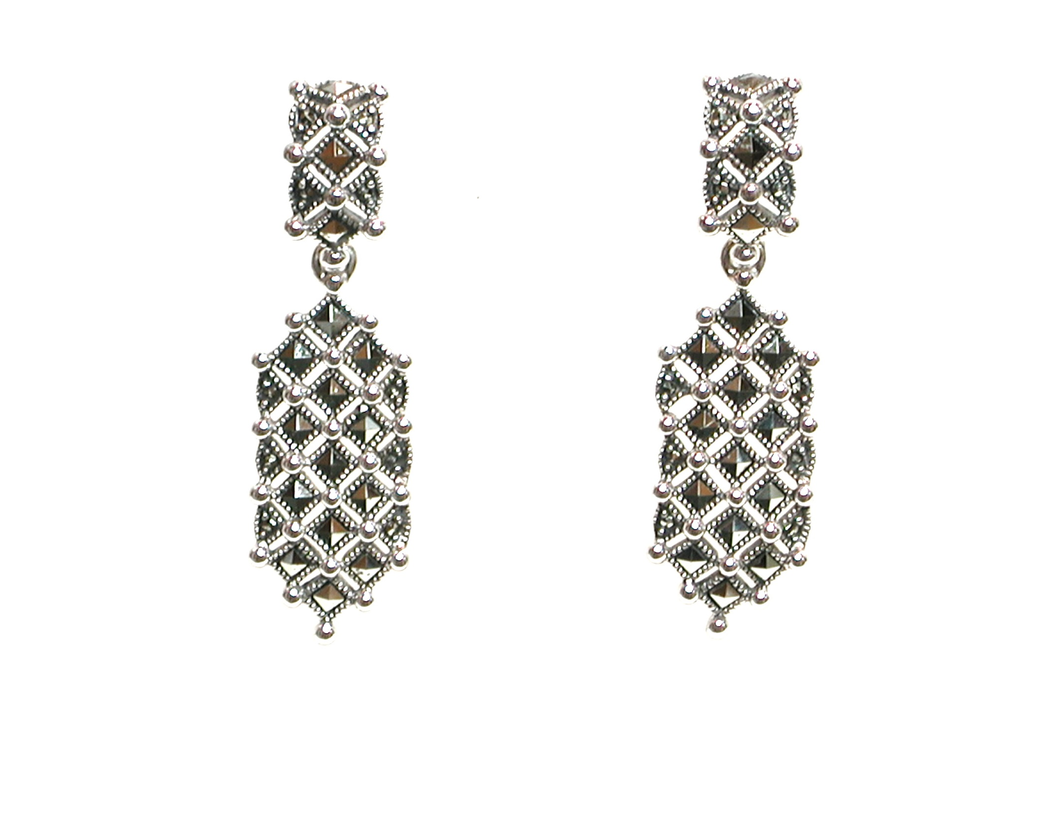 Pendientes de Plata de 1ª Ley con marcasitas. Ref. AP-613/00: Catálogo de Antigua Joyeros Pendientes de Plata de 1ª Ley con marcasitas. Ref. AP-613/00: Catálogo de Antigua Joyeros