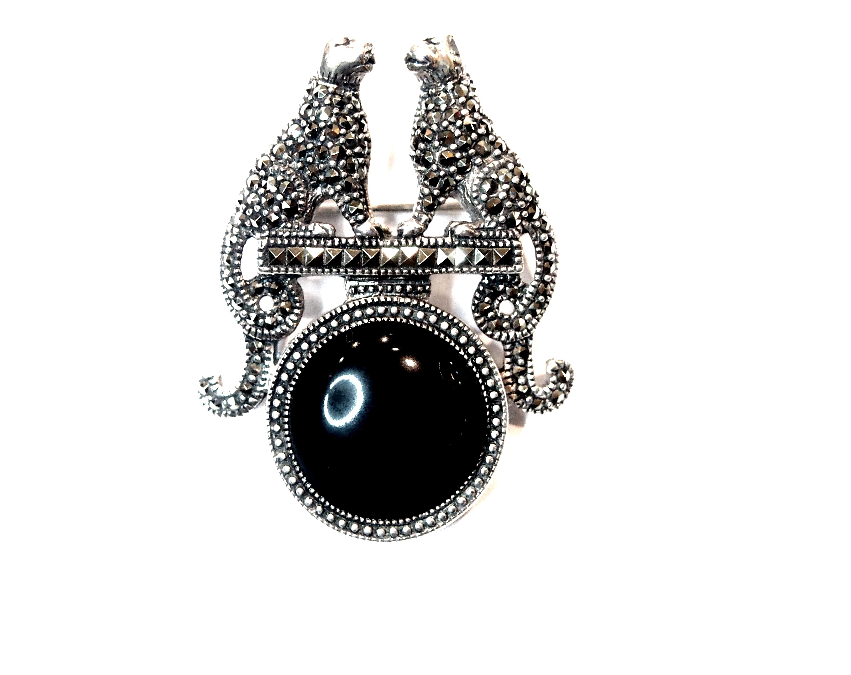 Broche en Plata de 1º Ley Figurativo , Marcasitas y Ónix Ref. AB-299/01: Catálogo de Antigua Joyeros Broche en Plata de 1º Ley Figurativo , Marcasitas y Ónix Ref. AB-299/01: Catálogo de Antigua Joyeros