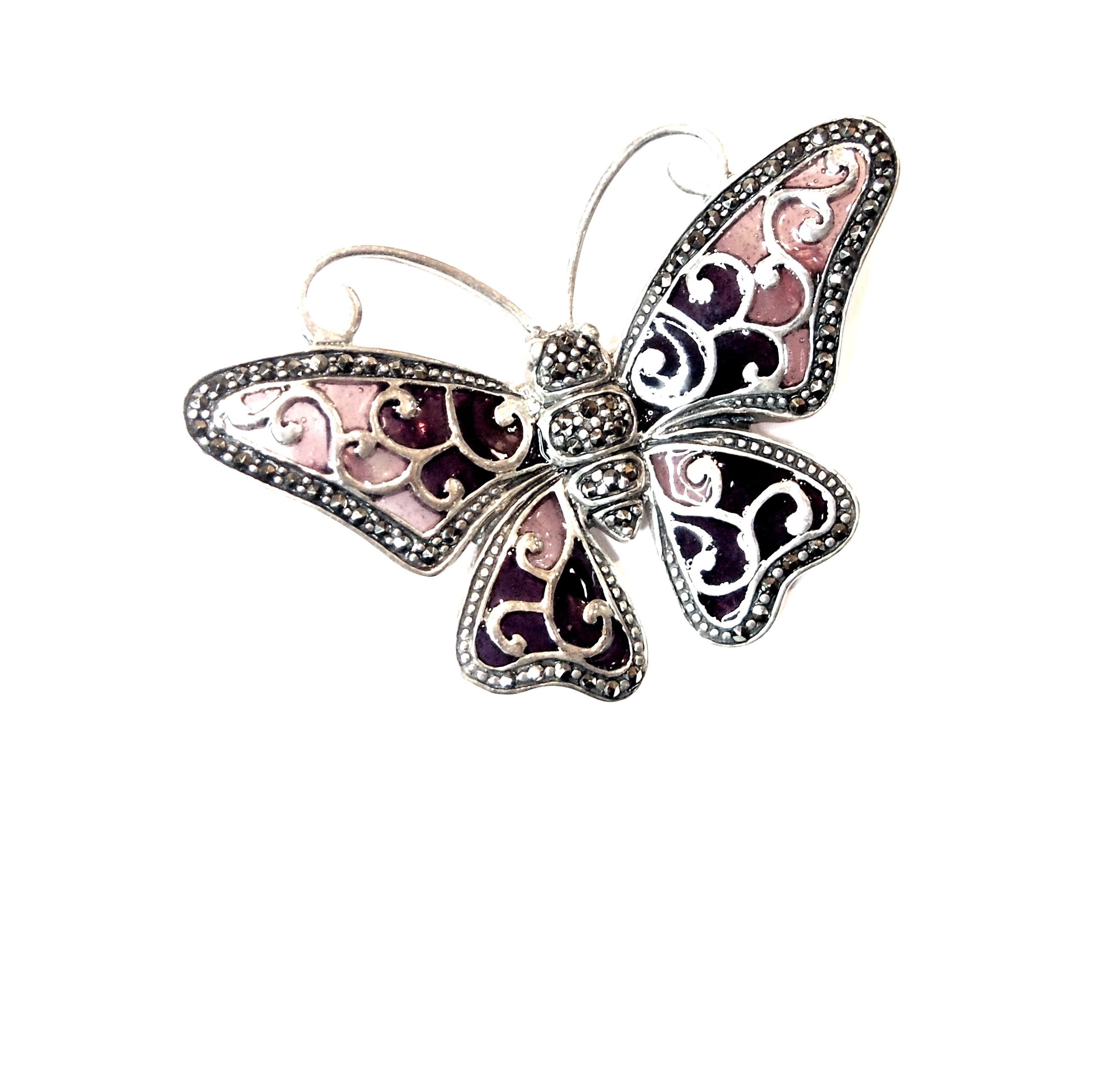 Broche de Plata de Ley, con marcasitas y esmalte. Ref.: AB-483/74: Catálogo de Antigua Joyeros Broche de Plata de Ley, con marcasitas y esmalte. Ref.: AB-483/74: Catálogo de Antigua Joyeros
