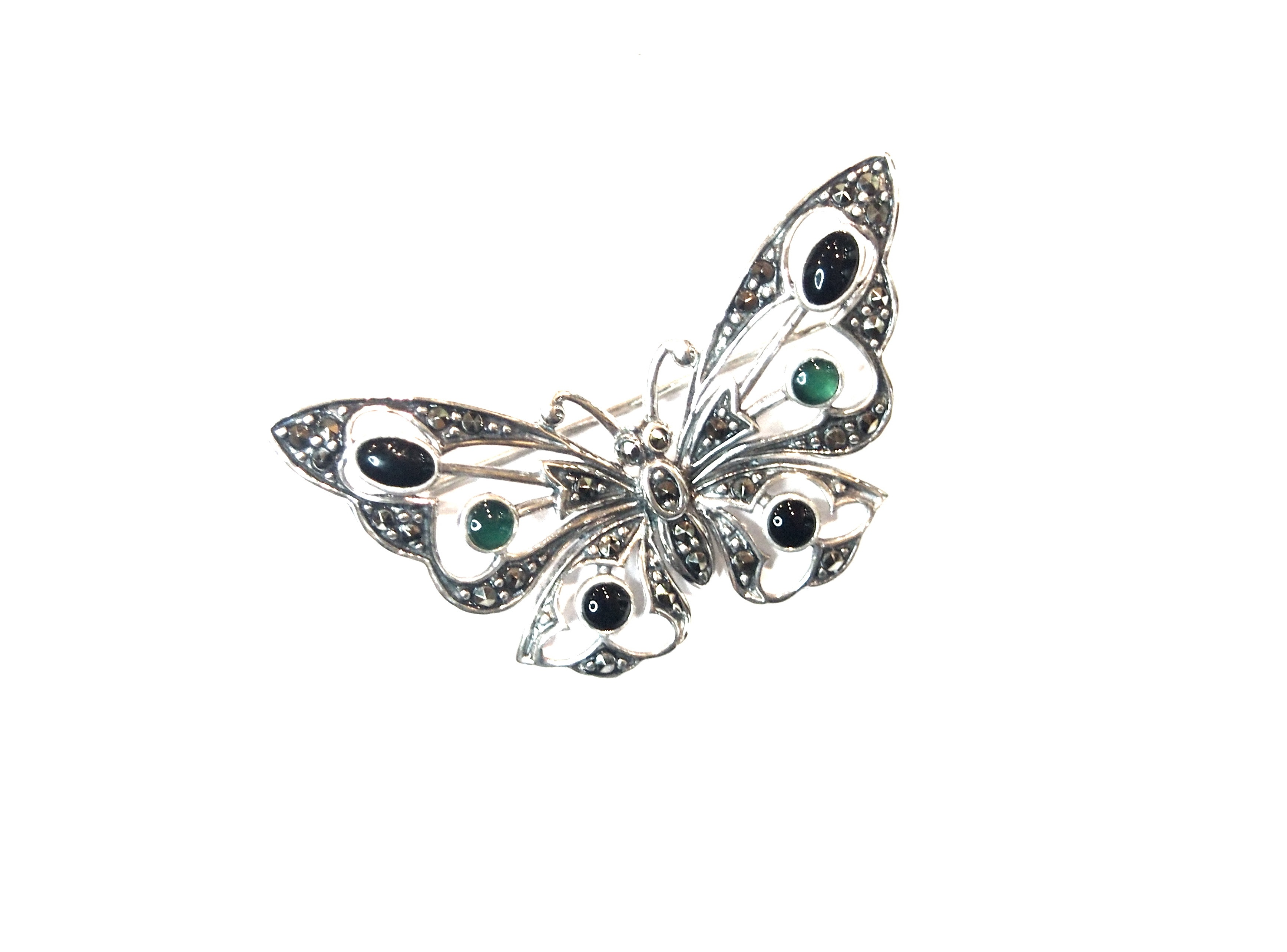 Broche de Plata de Ley, ónix y ágata. Ref.: AB-587/37: Catálogo de Antigua Joyeros Broche de Plata de Ley, ónix y ágata. Ref.: AB-587/37: Catálogo de Antigua Joyeros