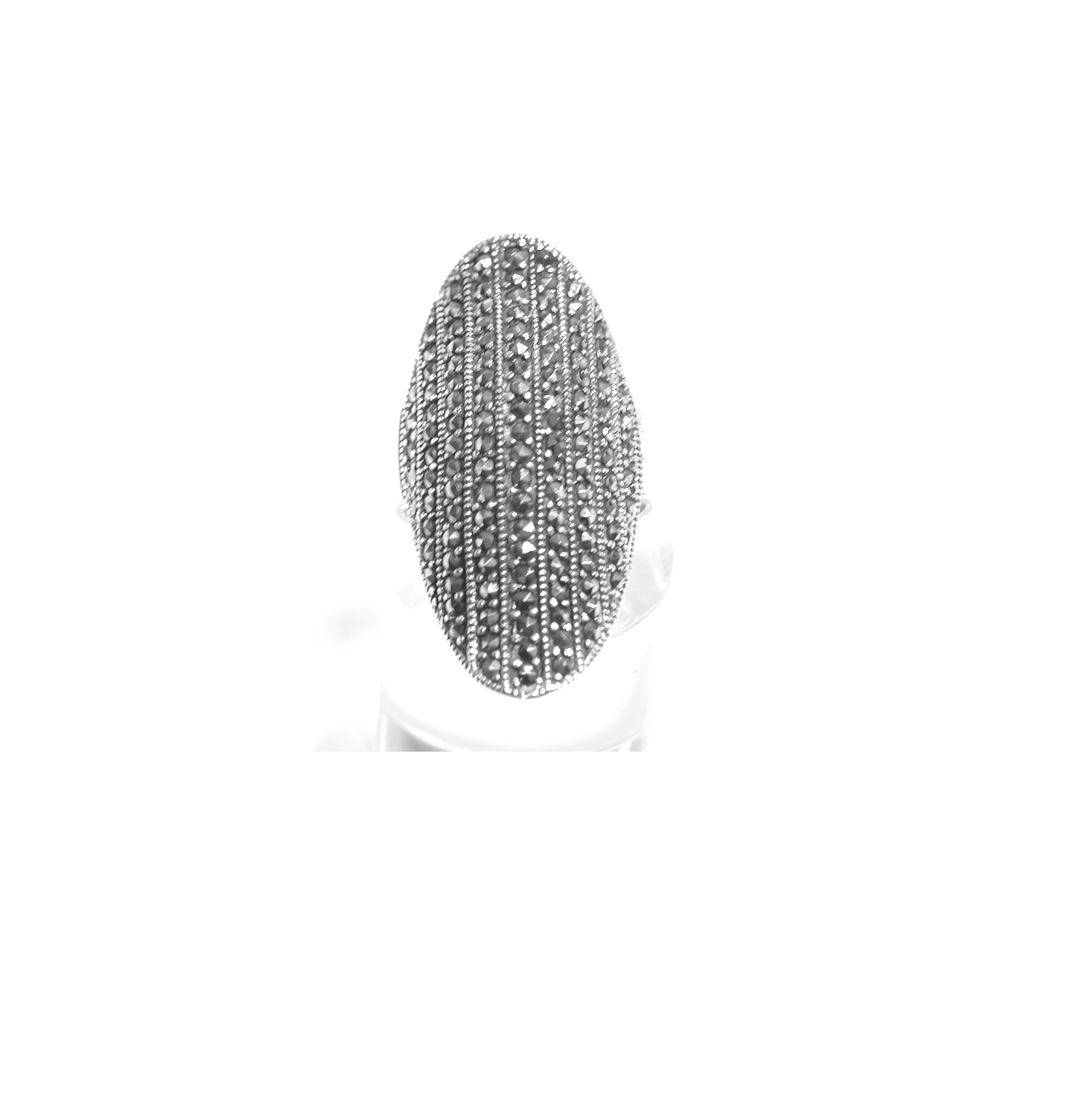 Sortija Ovalada de Plata de 1º Ley y Marcasitas. Ref. MS6931/00: Catálogo de Antigua Joyeros Sortija Ovalada de Plata de 1º Ley y Marcasitas. Ref. MS6931/00: Catálogo de Antigua Joyeros