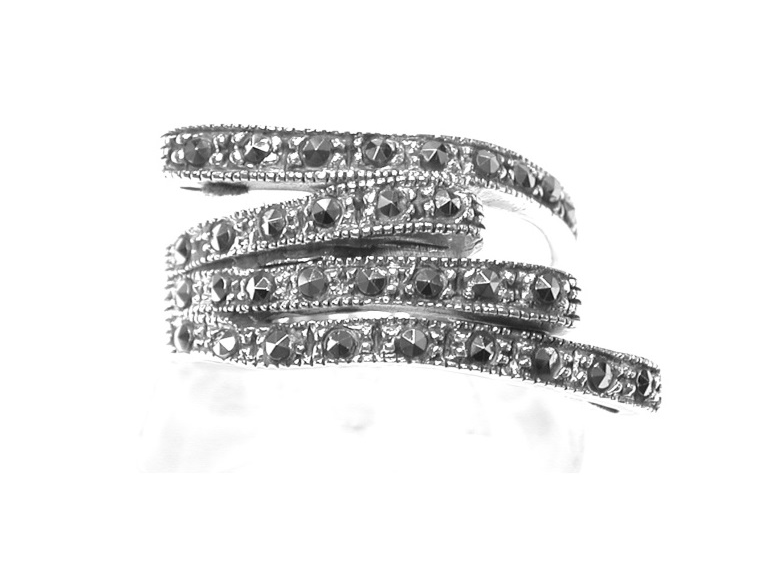 Sortija de 3 Vueltas De Plata de 1º Ley con marcasitas ES-894/00: Catálogo de Antigua Joyeros Sortija de 3 Vueltas De Plata de 1º Ley con marcasitas ES-894/00: Catálogo de Antigua Joyeros