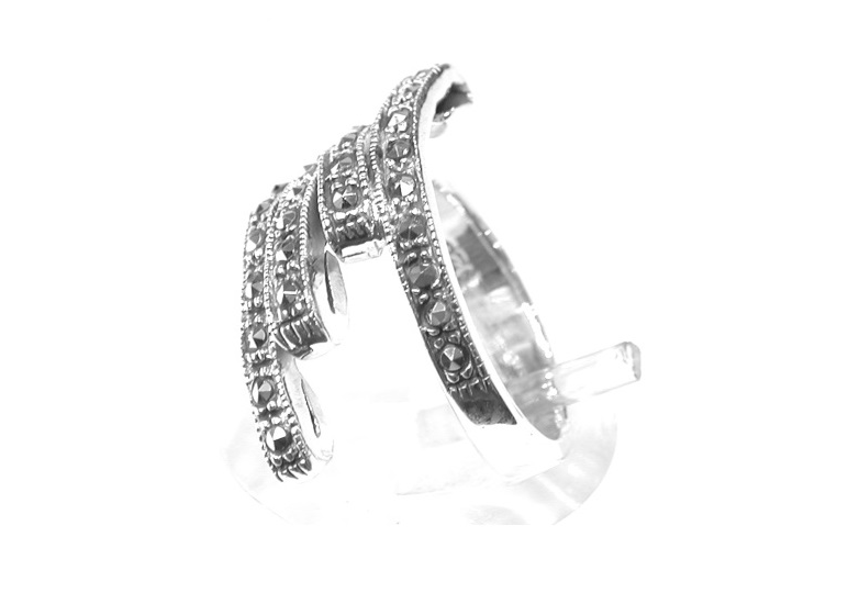 Sortija de 3 Vueltas De Plata de 1º Ley con marcasitas ES-894/00: Catálogo de Antigua Joyeros Sortija de 3 Vueltas De Plata de 1º Ley con marcasitas ES-894/00: Catálogo de Antigua Joyeros