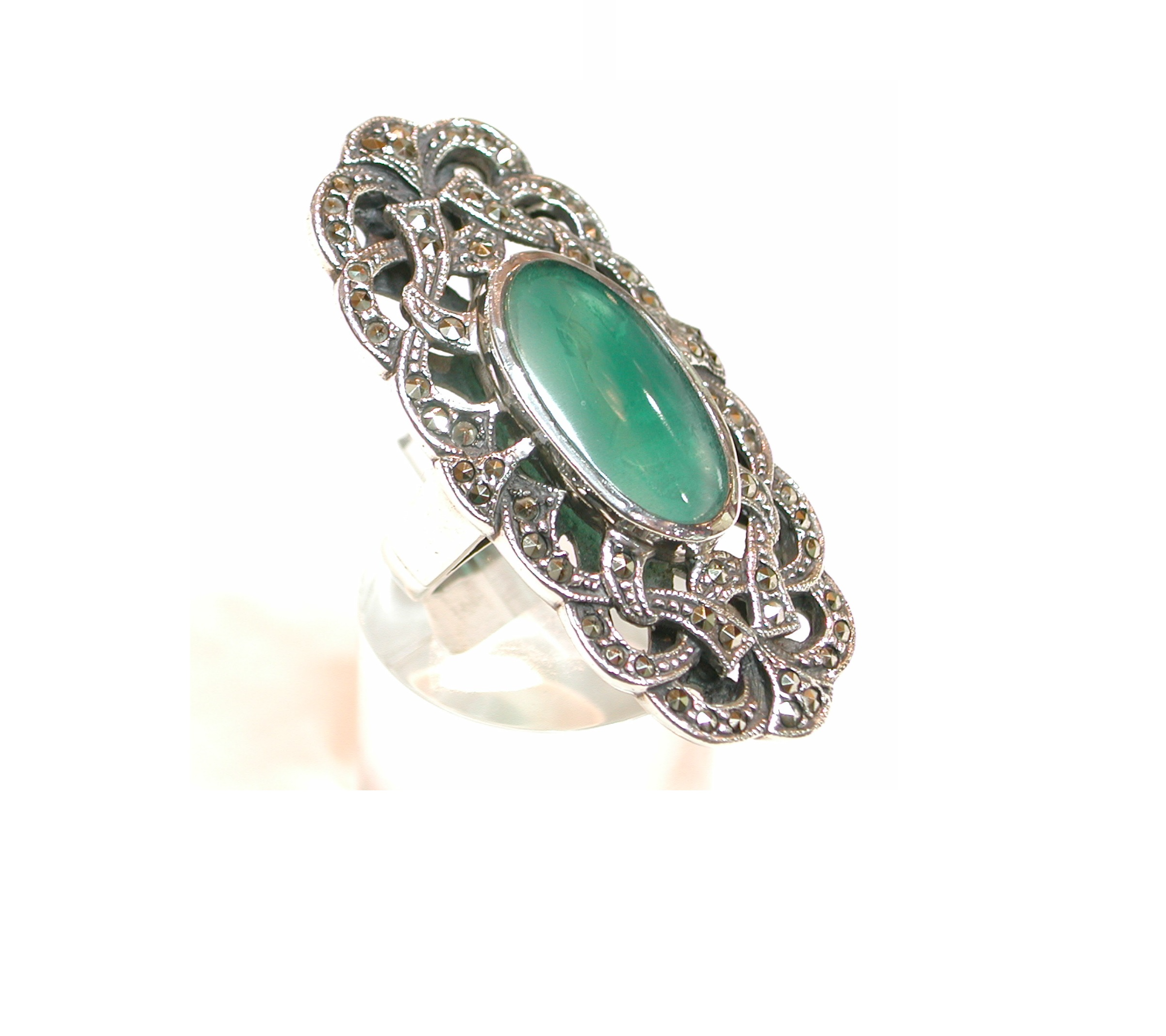 Sortija Ovalada y Calada Plata 1º Ley y aventurina Verde Ref. GS-336/04: Catálogo de Antigua Joyeros Sortija Ovalada y Calada Plata 1º Ley y aventurina Verde Ref. GS-336/04: Catálogo de Antigua Joyeros