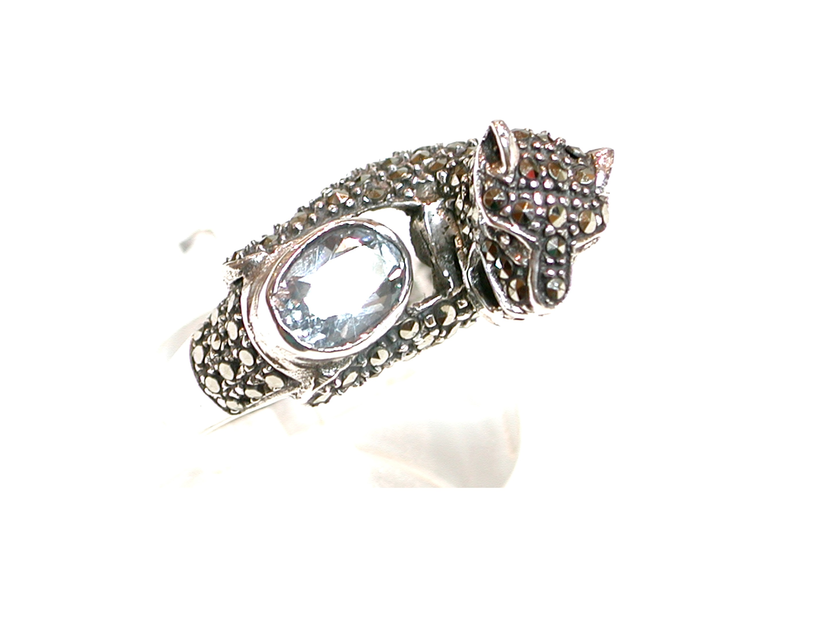 Sotija de tigre Plata de 1º Ley con topacio sintético Ref.BS-0999/19: Catálogo de Antigua Joyeros Sotija de tigre Plata de 1º Ley con topacio sintético Ref.BS-0999/19: Catálogo de Antigua Joyeros