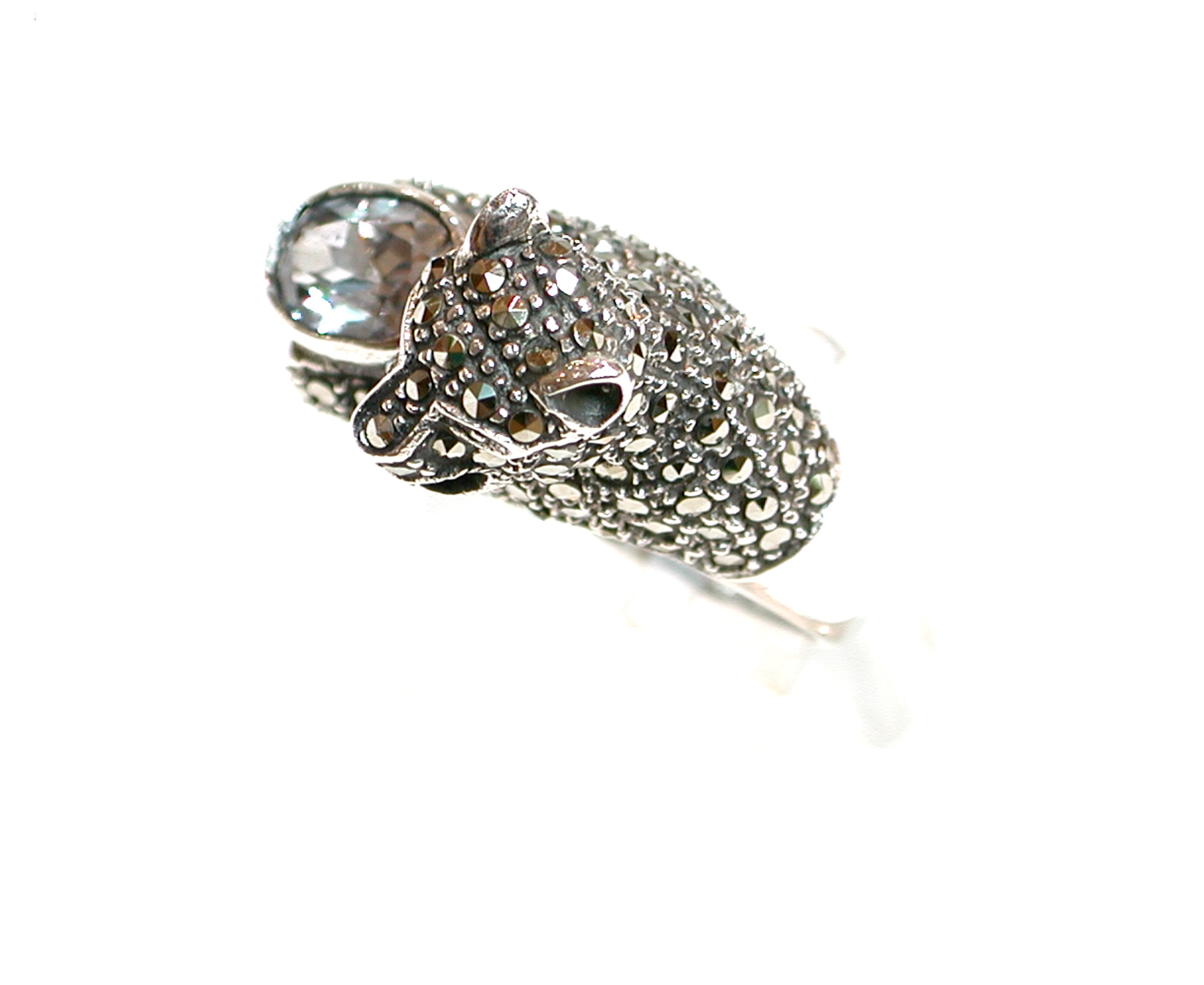 Sotija de tigre Plata de 1º Ley con topacio sintético Ref.BS-0999/19: Catálogo de Antigua Joyeros Sotija de tigre Plata de 1º Ley con topacio sintético Ref.BS-0999/19: Catálogo de Antigua Joyeros