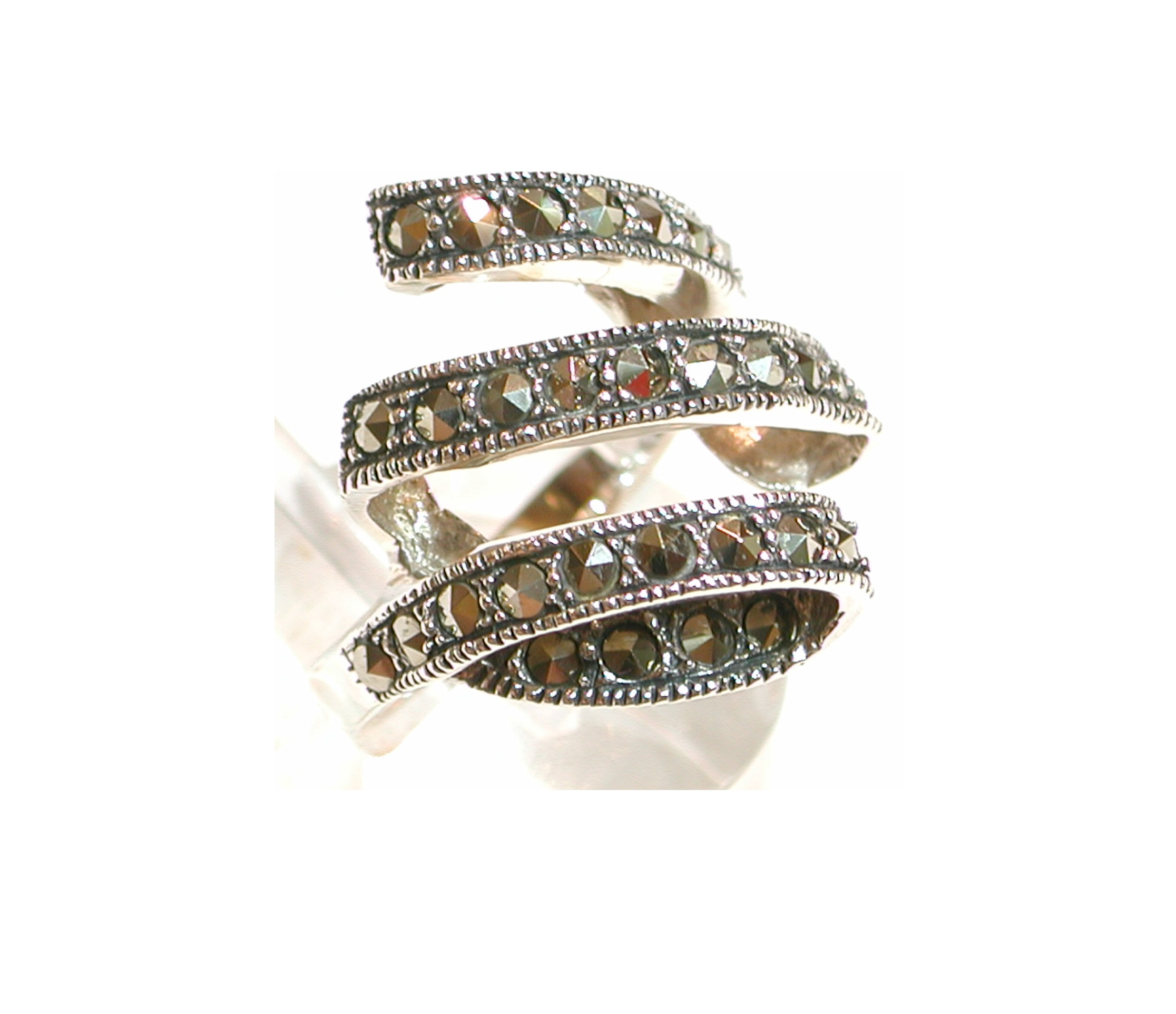Sortija de Plata de 1ª Ley con Marcasitas. Ref. MS9635/00: Catálogo de Antigua Joyeros Sortija de Plata de 1ª Ley con Marcasitas. Ref. MS9635/00: Catálogo de Antigua Joyeros
