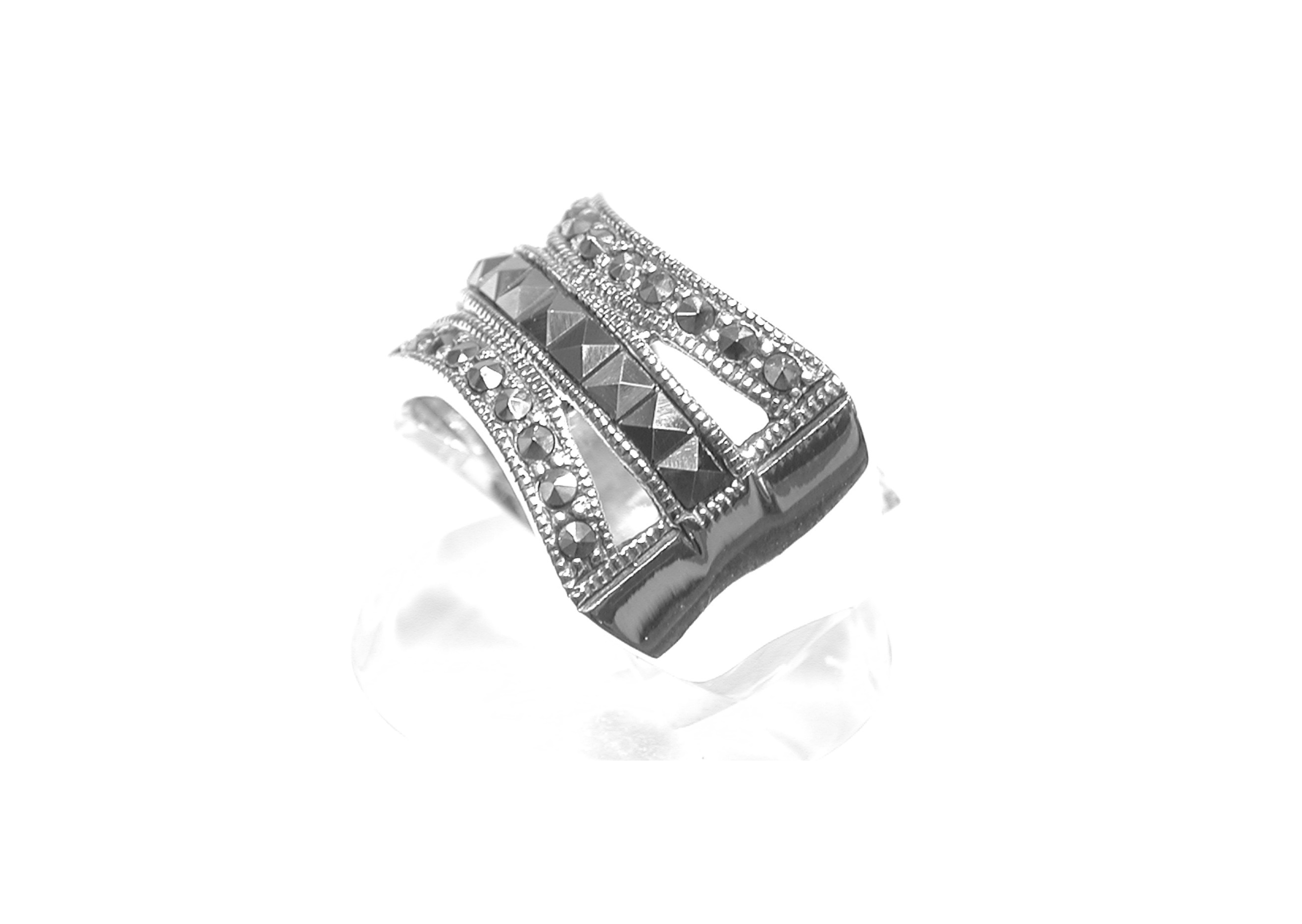 Sortija de Plata de 1ª Ley con Marcasitas. Ref. MS6954/00: Catálogo de Antigua Joyeros Sortija de Plata de 1ª Ley con Marcasitas. Ref. MS6954/00: Catálogo de Antigua Joyeros