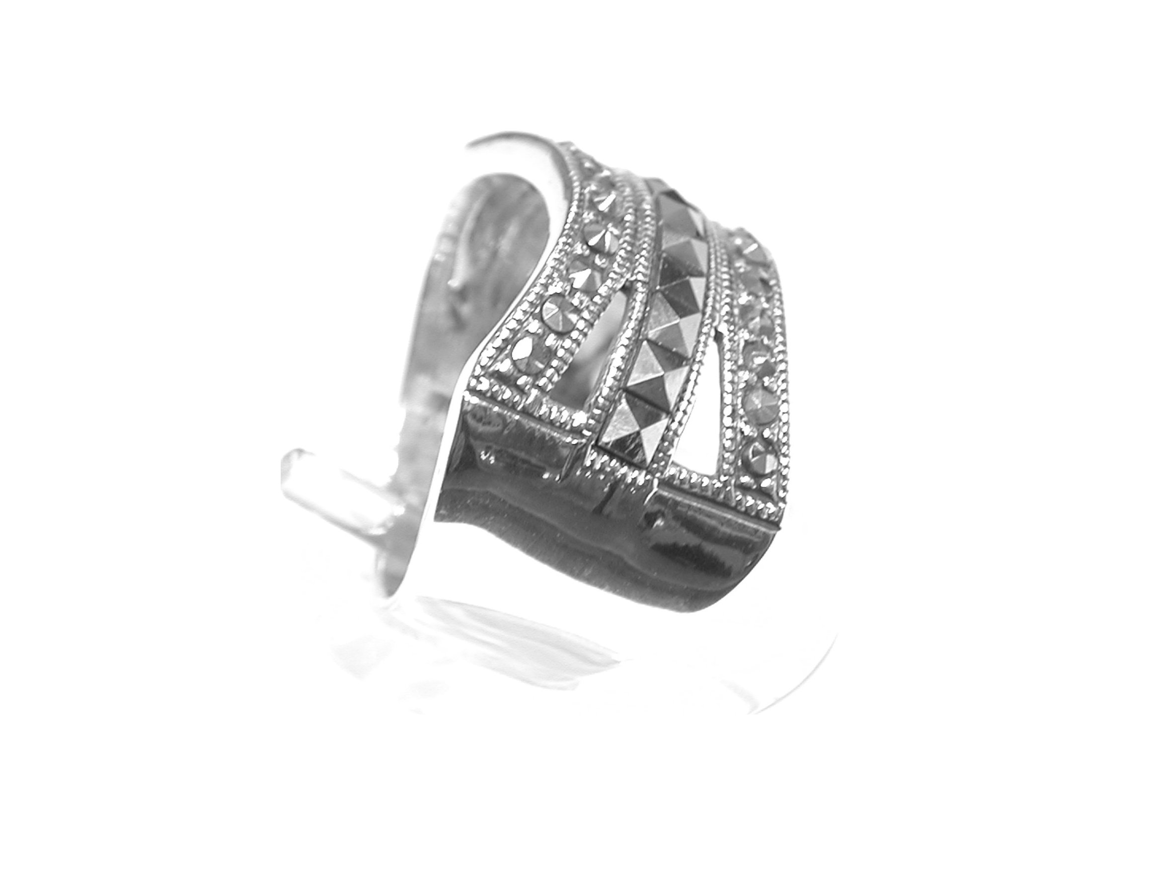 Sortija de Plata de 1ª Ley con Marcasitas. Ref. MS6954/00: Catálogo de Antigua Joyeros Sortija de Plata de 1ª Ley con Marcasitas. Ref. MS6954/00: Catálogo de Antigua Joyeros