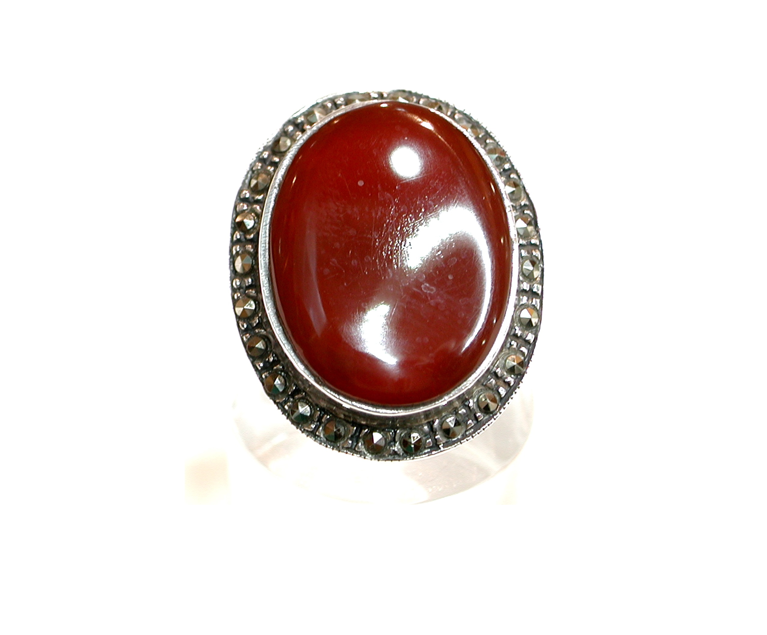 Sortija de Plata de 1ª Ley, ágata y marcasitas. Ref. BS0934/03: Catálogo de Antigua Joyeros Sortija de Plata de 1ª Ley, ágata y marcasitas. Ref. BS0934/03: Catálogo de Antigua Joyeros