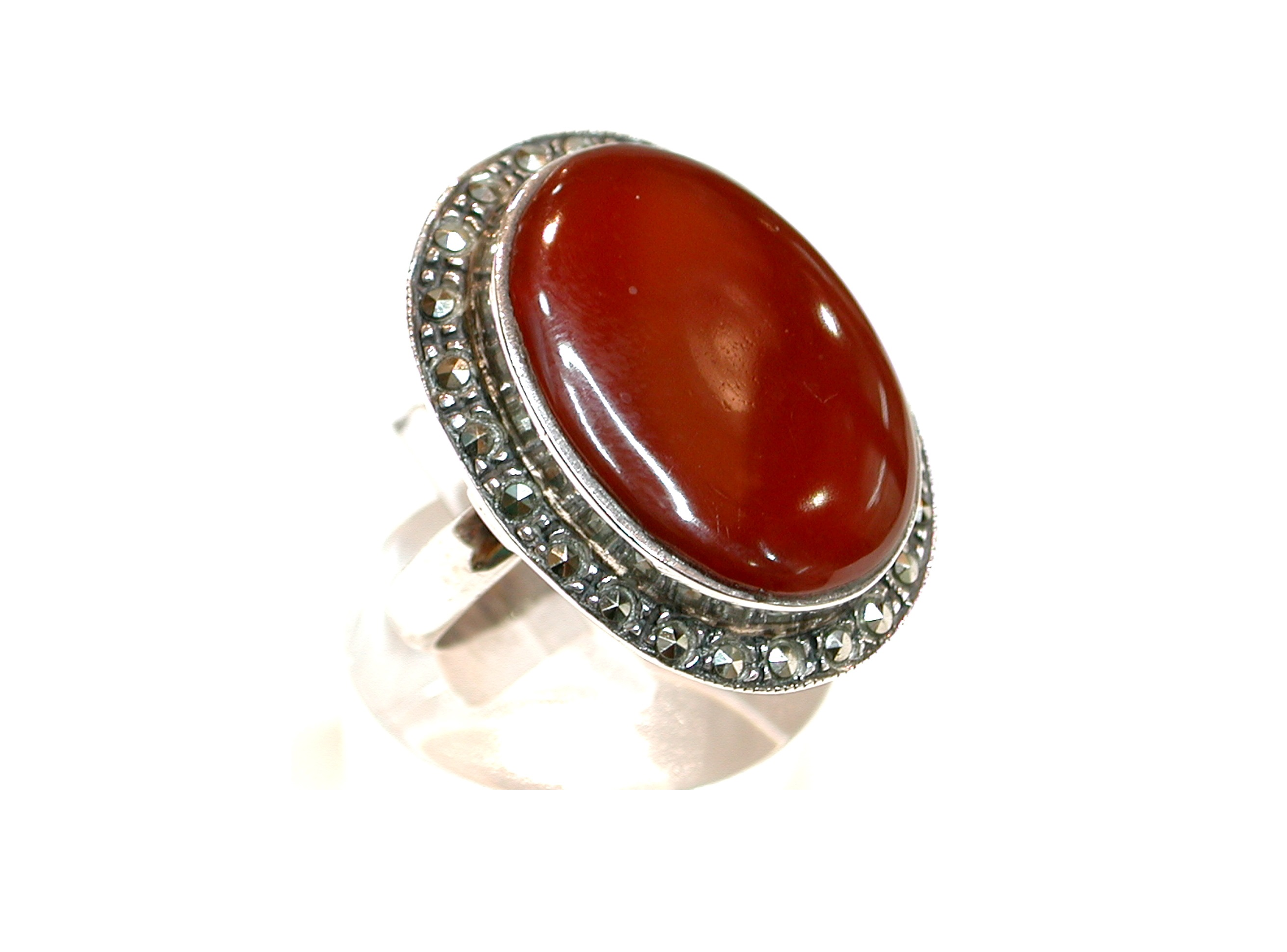 Sortija de Plata de 1ª Ley, ágata y marcasitas. Ref. BS0934/03: Catálogo de Antigua Joyeros Sortija de Plata de 1ª Ley, ágata y marcasitas. Ref. BS0934/03: Catálogo de Antigua Joyeros