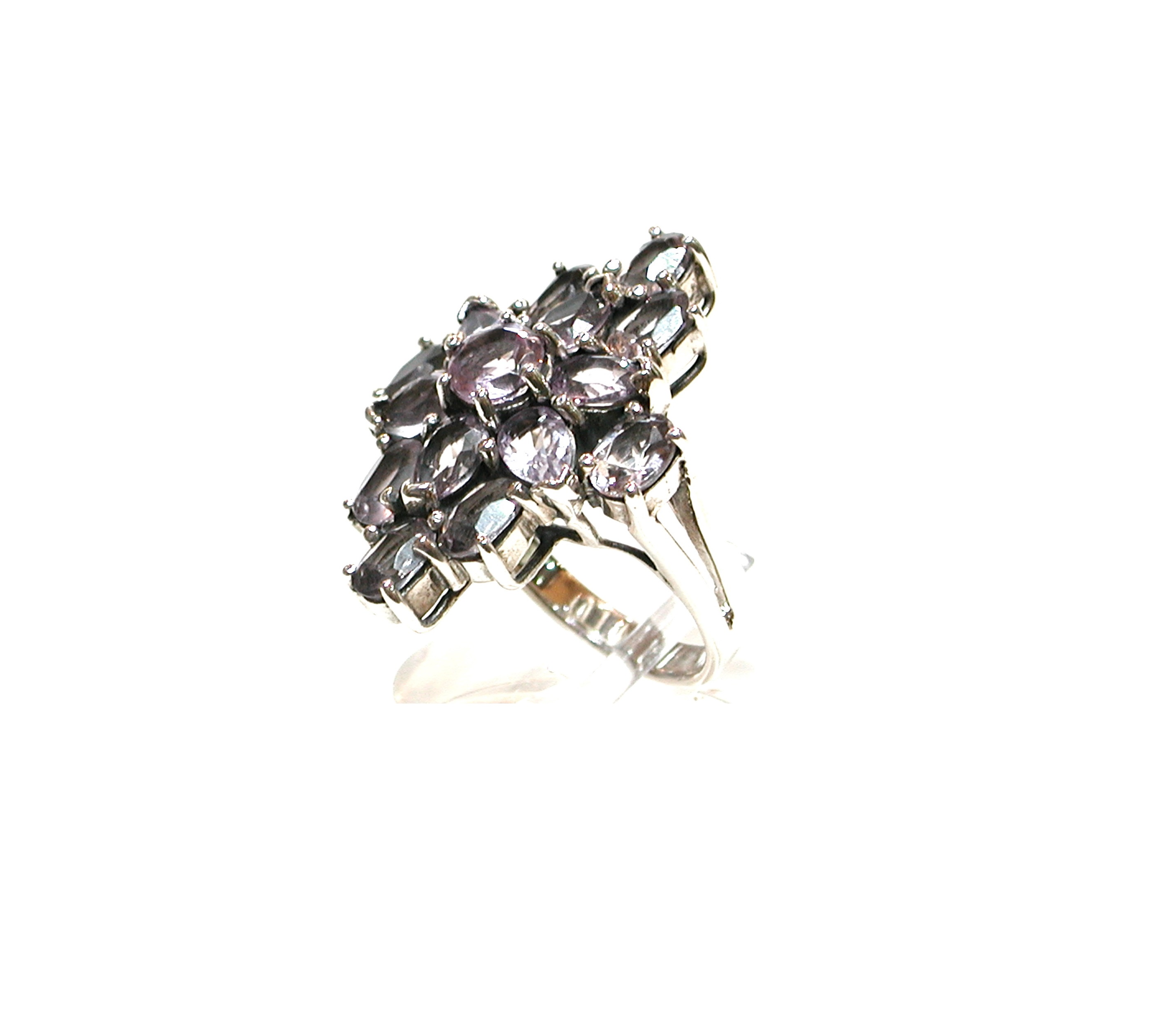 Sortija de Plata de 1ª Ley con Amatistas. Ref. PS-108/02: Catálogo de Antigua Joyeros Sortija de Plata de 1ª Ley con Amatistas. Ref. PS-108/02: Catálogo de Antigua Joyeros