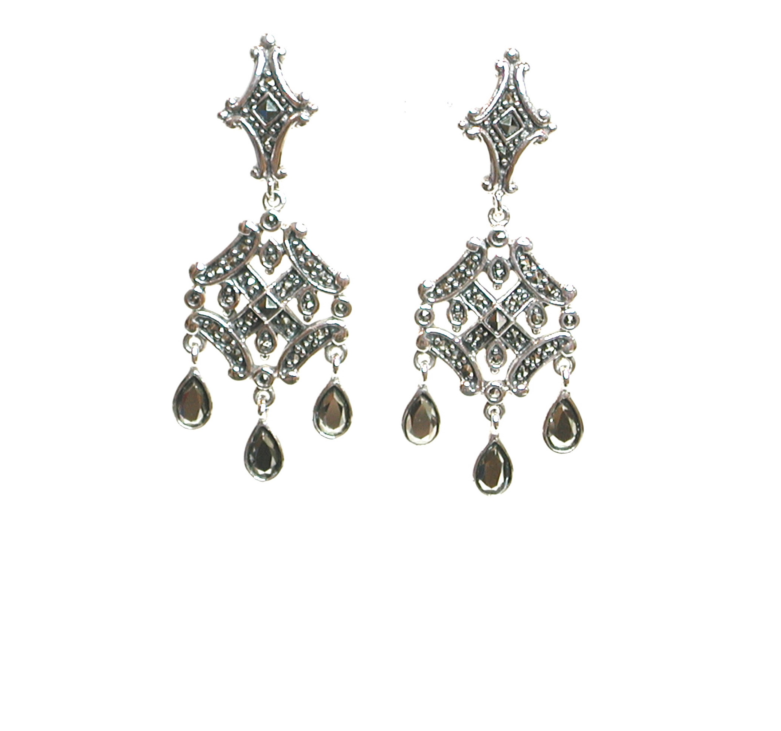 Pendientes de Plata de 1ª Ley y Marcasitas. Ref. AP-847/00: Catálogo de Antigua Joyeros Pendientes de Plata de 1ª Ley y Marcasitas. Ref. AP-847/00: Catálogo de Antigua Joyeros