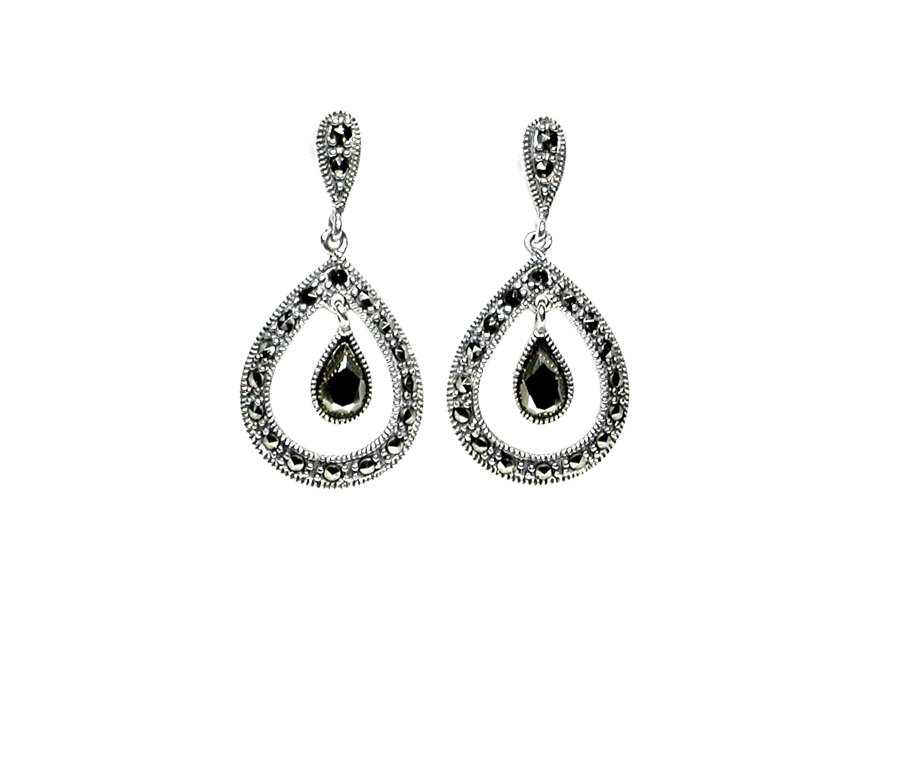 Pendientes de Plata de 1ª Ley y Marcasitas. Ref. HP4665/00: Catálogo de Antigua Joyeros Pendientes de Plata de 1ª Ley y Marcasitas. Ref. HP4665/00: Catálogo de Antigua Joyeros