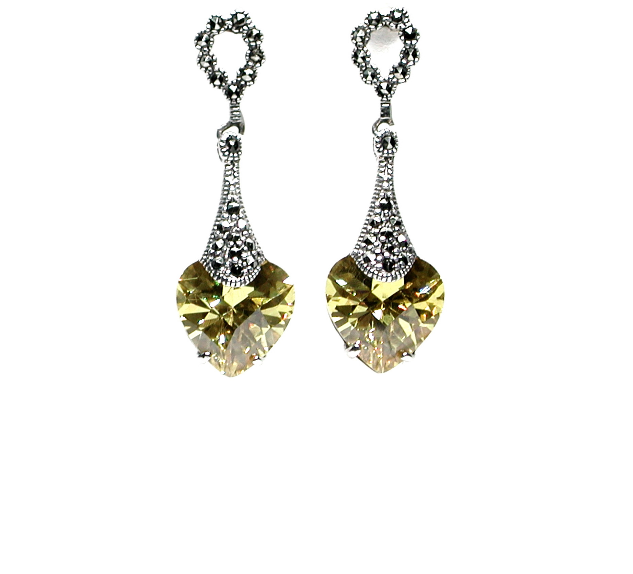 Pendientes de Plata de 1ª Ley, Circonita y Marcasitas. Ref. HP3084/16: Catálogo de Antigua Joyeros Pendientes de Plata de 1ª Ley, Circonita y Marcasitas. Ref. HP3084/16: Catálogo de Antigua Joyeros