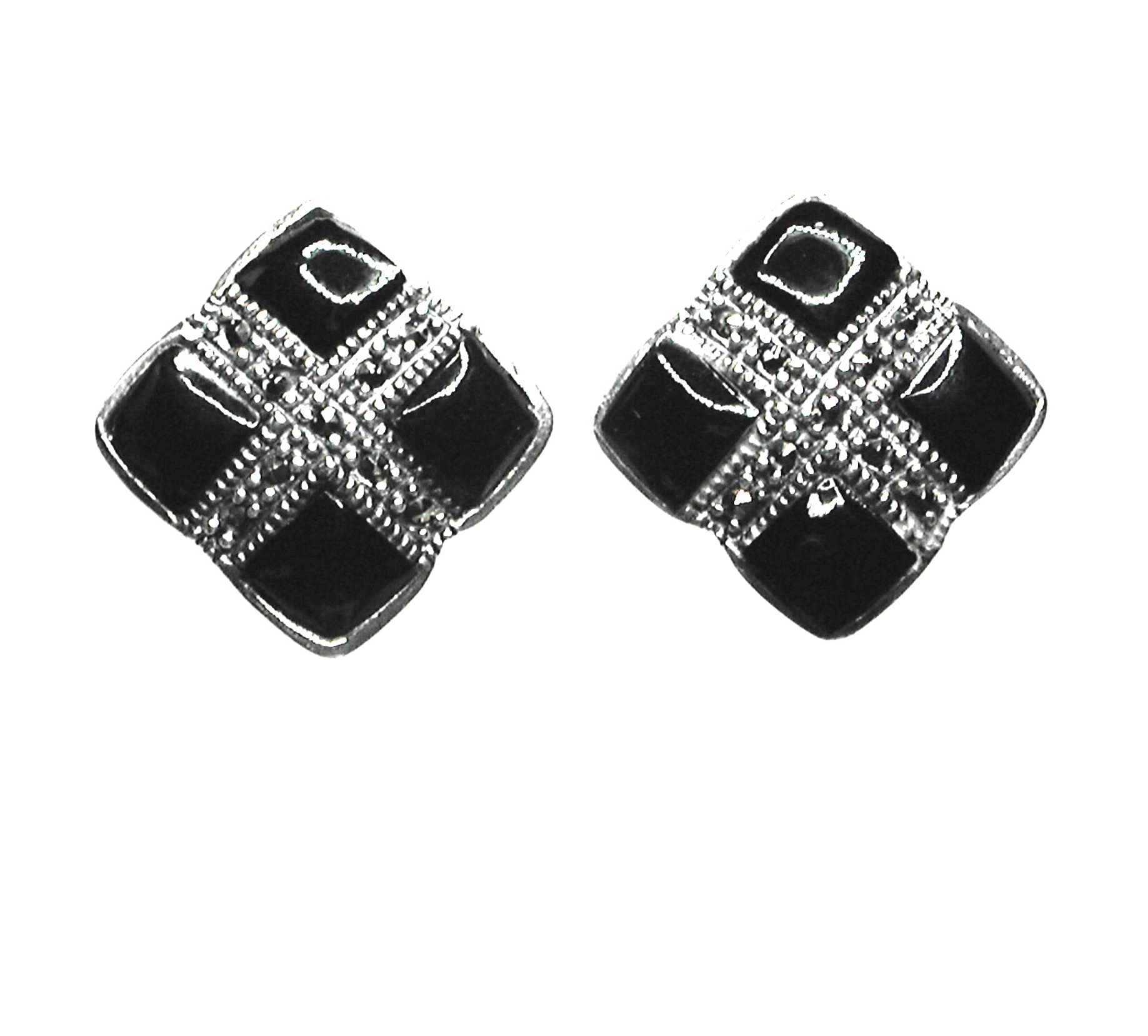 Pendientes de Plata de 1ª Ley, Ónix y Marcasitas. Ref. HP2450/01: Catálogo de Antigua Joyeros Pendientes de Plata de 1ª Ley, Ónix y Marcasitas. Ref. HP2450/01: Catálogo de Antigua Joyeros