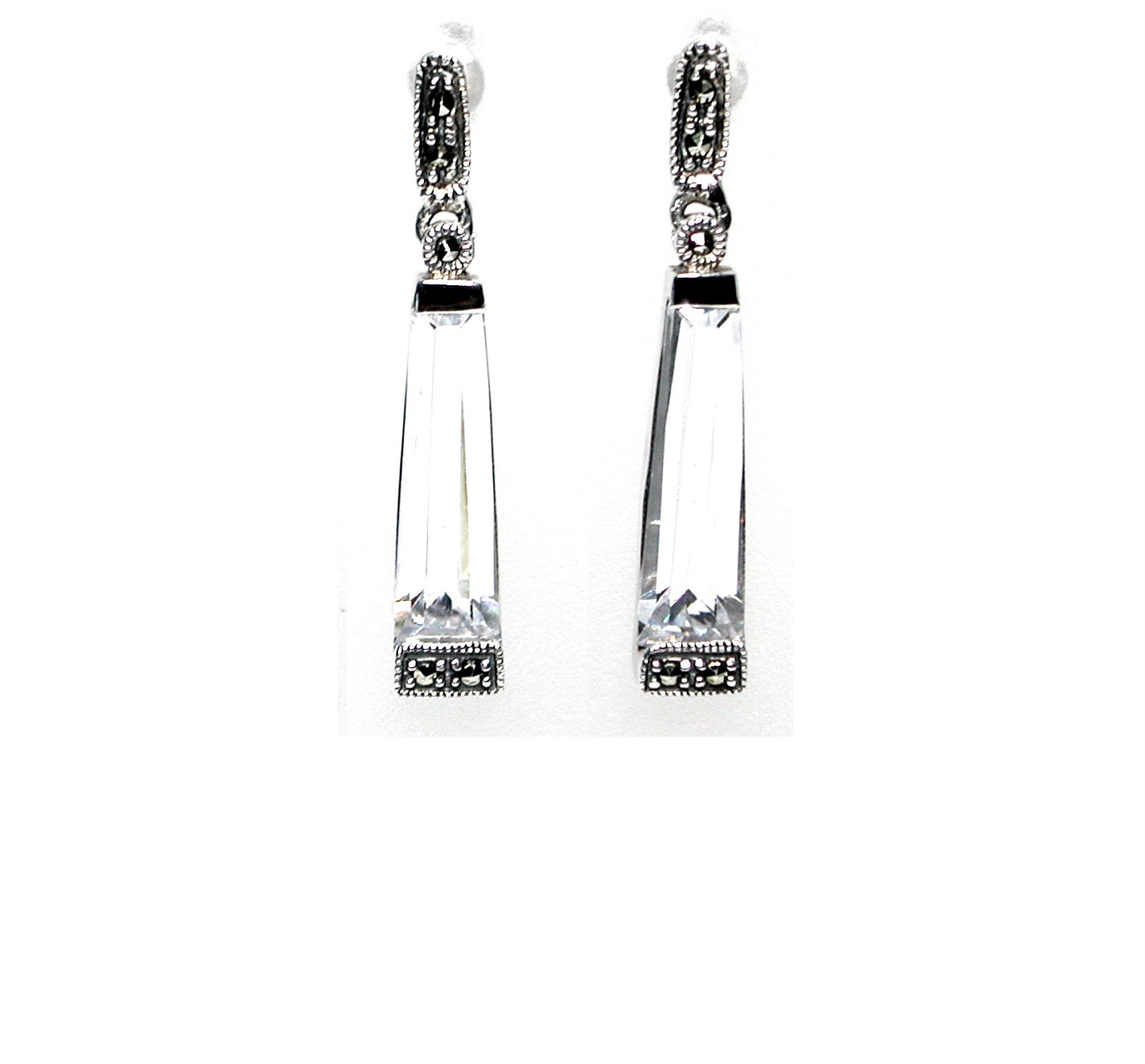 Pendientes de Plata de 1ª Ley, Circonita y Marcasitas. Ref. HP1648/15: Catálogo de Antigua Joyeros Pendientes de Plata de 1ª Ley, Circonita y Marcasitas. Ref. HP1648/15: Catálogo de Antigua Joyeros