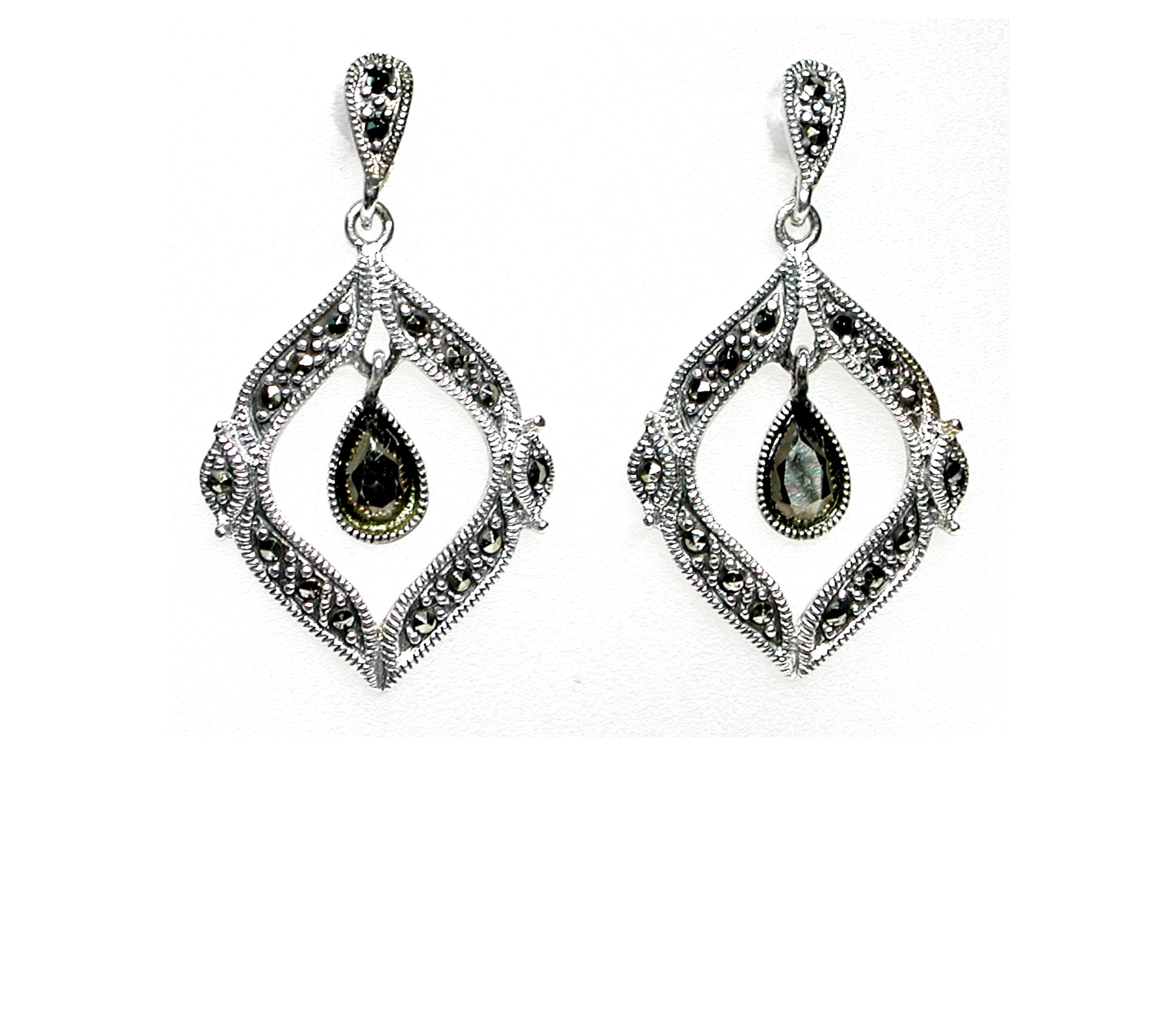 Pendiente de Plata de 1ª Ley y Marcasitas. Ref. HP4666/00: Catálogo de Antigua Joyeros Pendiente de Plata de 1ª Ley y Marcasitas. Ref. HP4666/00: Catálogo de Antigua Joyeros