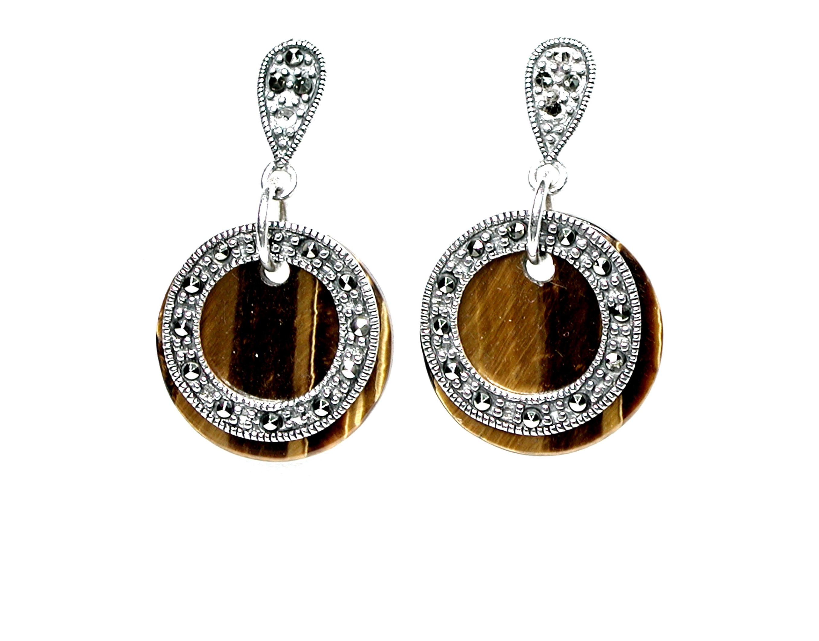 Pendientes de Plata de 1ª Ley , Cuarzo y Marcasitas. Ref. HP5419/35: Catálogo de Antigua Joyeros Pendientes de Plata de 1ª Ley , Cuarzo y Marcasitas. Ref. HP5419/35: Catálogo de Antigua Joyeros