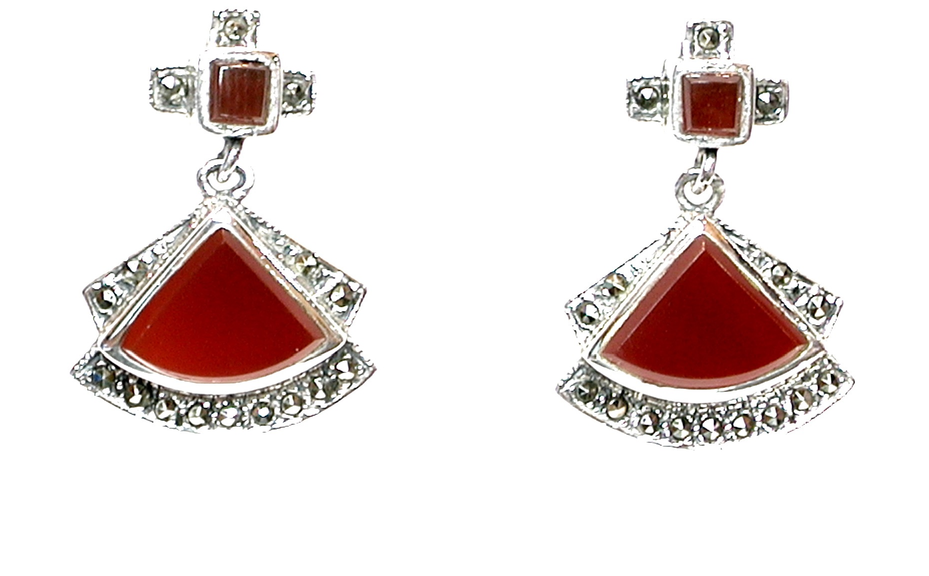 Pendientes de Plata de 1ª Ley, Ágata y Marcasitas. Ref. GP-364/03: Catálogo de Antigua Joyeros Pendientes de Plata de 1ª Ley, Ágata y Marcasitas. Ref. GP-364/03: Catálogo de Antigua Joyeros
