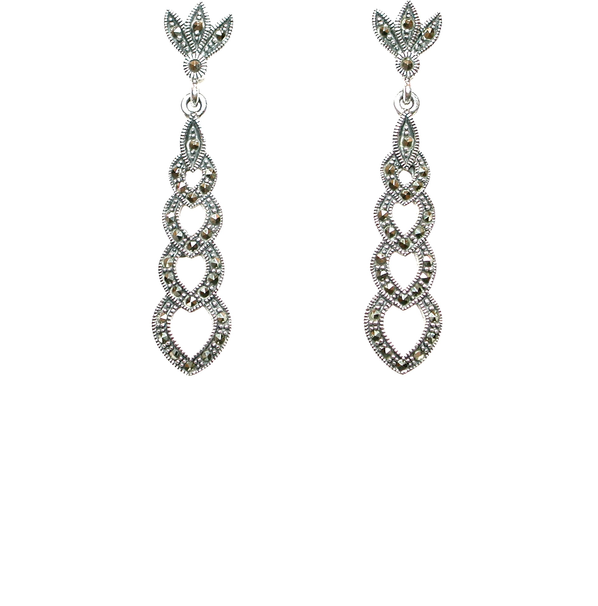 Pendientes de Plata de 1ª Ley con Marcasitas. Ref. BP-677/00: Catálogo de Antigua Joyeros Pendientes de Plata de 1ª Ley con Marcasitas. Ref. BP-677/00: Catálogo de Antigua Joyeros