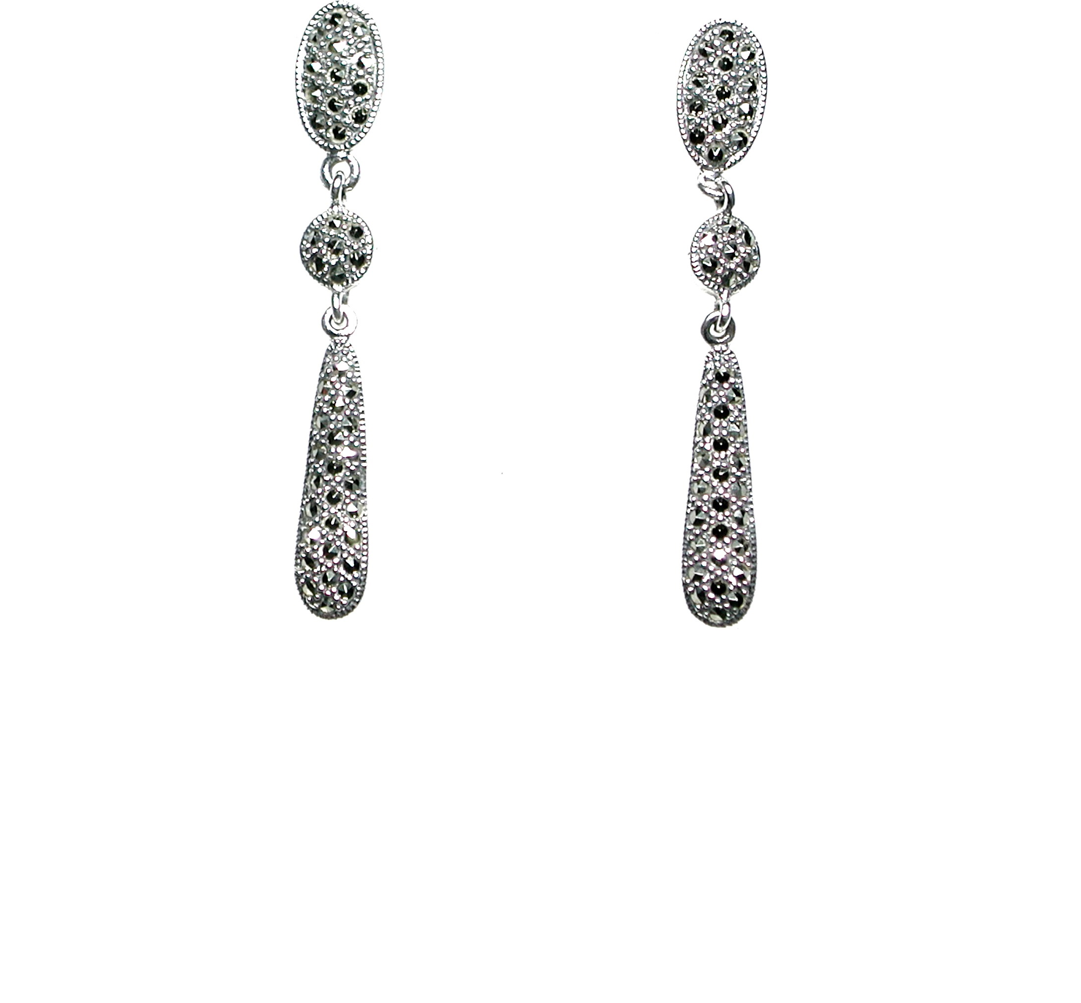 Pendientes de Plata de 1ª Ley y Marcasitas. Ref. BP-066/00: Catálogo de Antigua Joyeros Pendientes de Plata de 1ª Ley y Marcasitas. Ref. BP-066/00: Catálogo de Antigua Joyeros