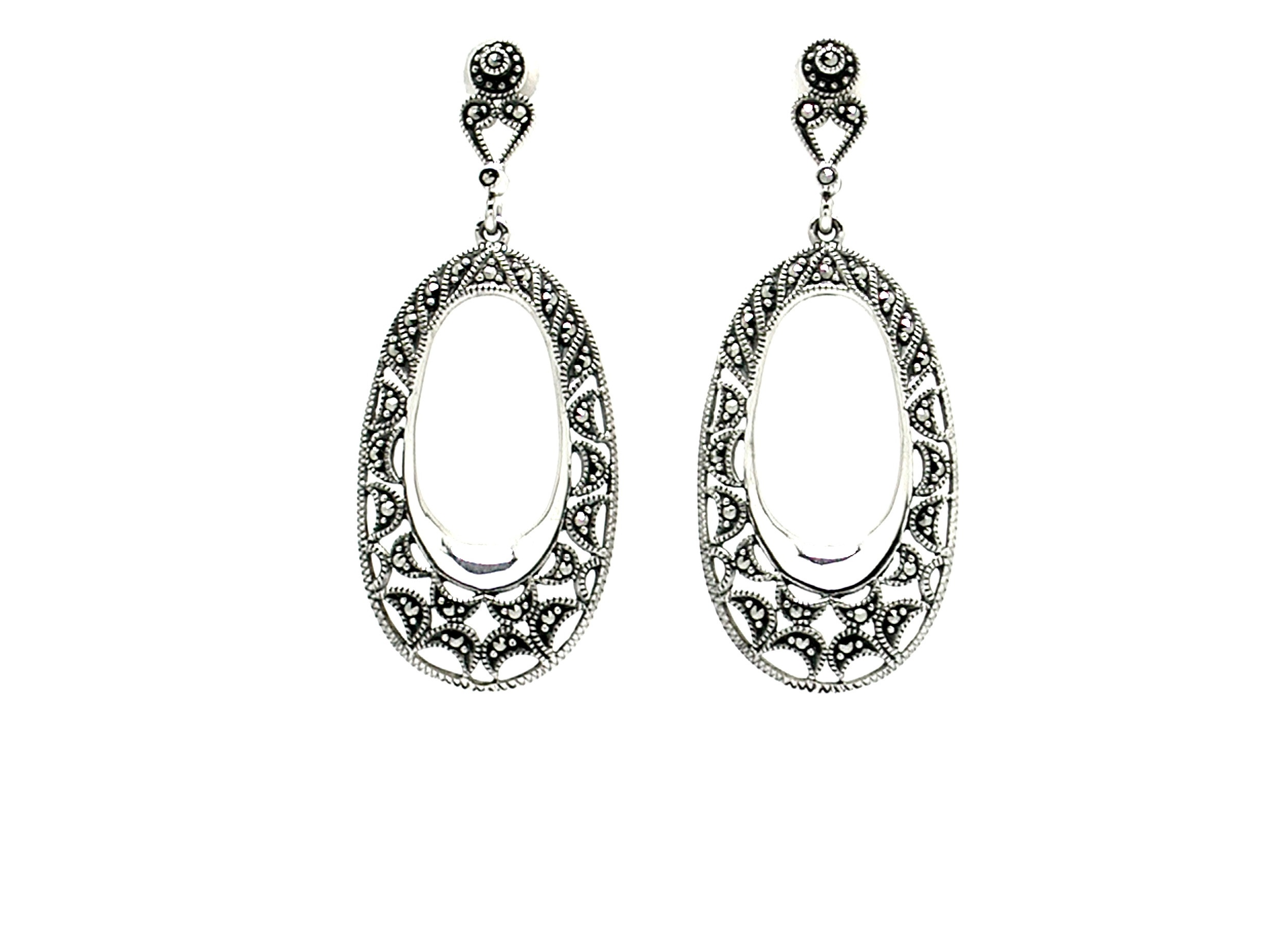 Pendientes de Plata de 1ª Ley con marcasitas. Ref.: AP-064/00: Catálogo de Antigua Joyeros Pendientes de Plata de 1ª Ley con marcasitas. Ref.: AP-064/00: Catálogo de Antigua Joyeros