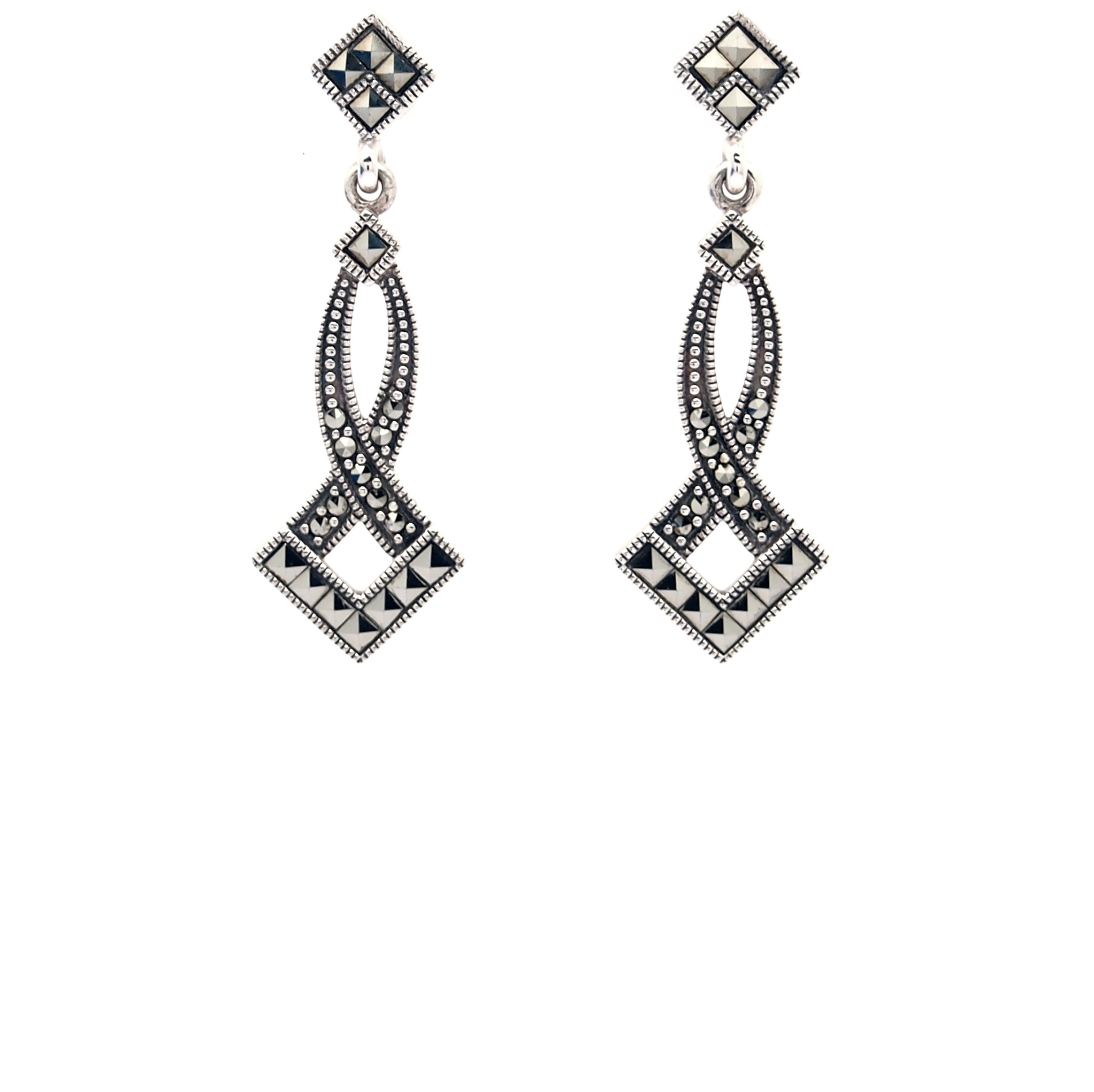 Pendientes de Plata de 1ª Ley y Marcasitas. Ref. AP-130/00: Catálogo de Antigua Joyeros Pendientes de Plata de 1ª Ley y Marcasitas. Ref. AP-130/00: Catálogo de Antigua Joyeros