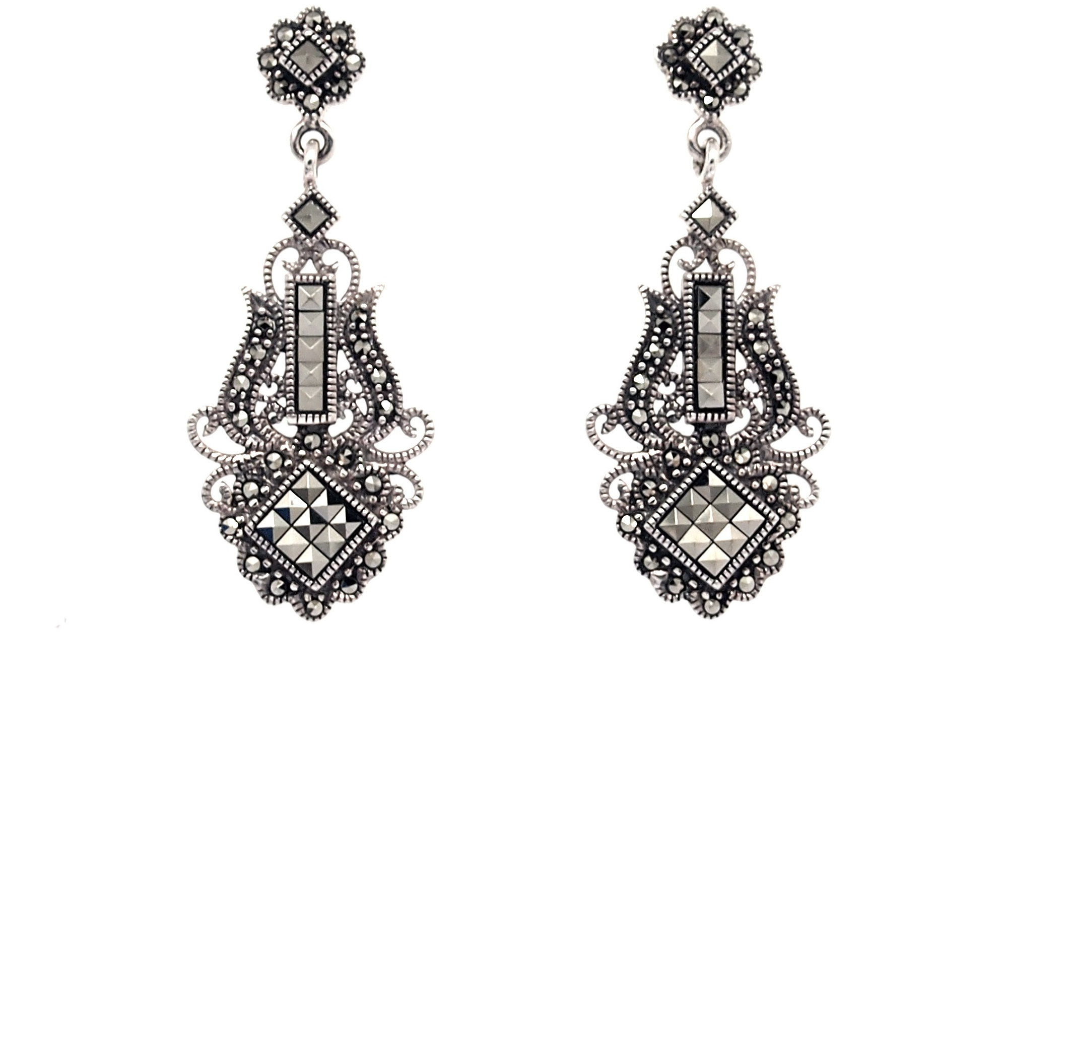 Pendientes de Plata de 1ª Ley y Marcasitas. Ref. AP-145/00: Catálogo de Antigua Joyeros Pendientes de Plata de 1ª Ley y Marcasitas. Ref. AP-145/00: Catálogo de Antigua Joyeros