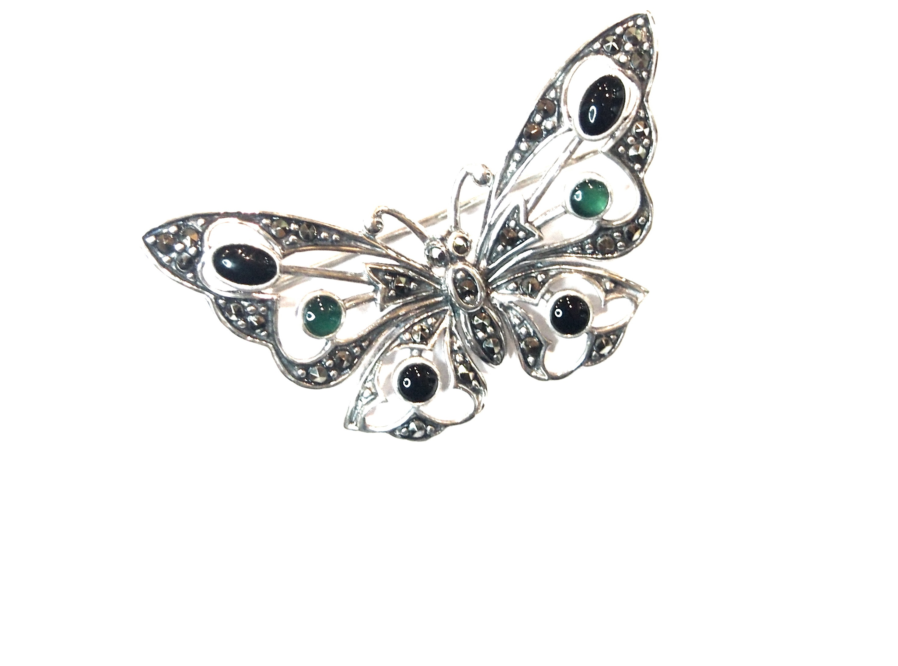 Broche de Plata de Ley, ónix y ágata. Ref.: AB-587/37: Catálogo de Antigua Joyeros Broche de Plata de Ley, ónix y ágata. Ref.: AB-587/37: Catálogo de Antigua Joyeros