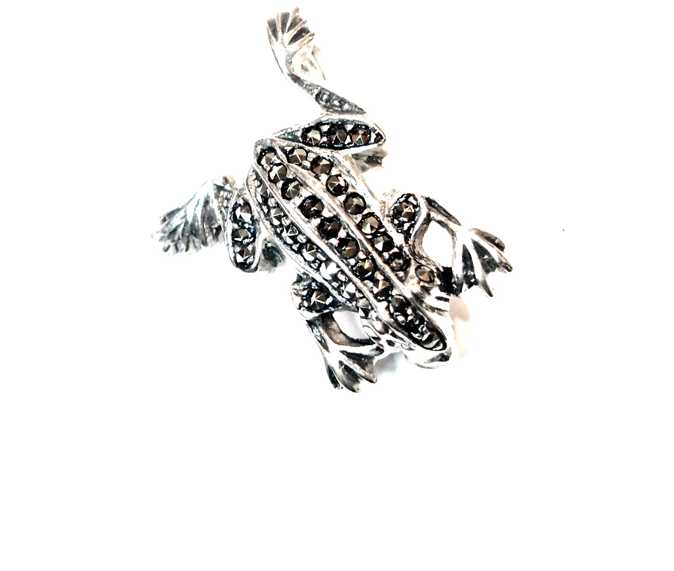 Broche Plata de 1º ley con forma de Rana y marcasitas AB3031/00: Catálogo de Antigua Joyeros Broche Plata de 1º ley con forma de Rana y marcasitas AB3031/00: Catálogo de Antigua Joyeros