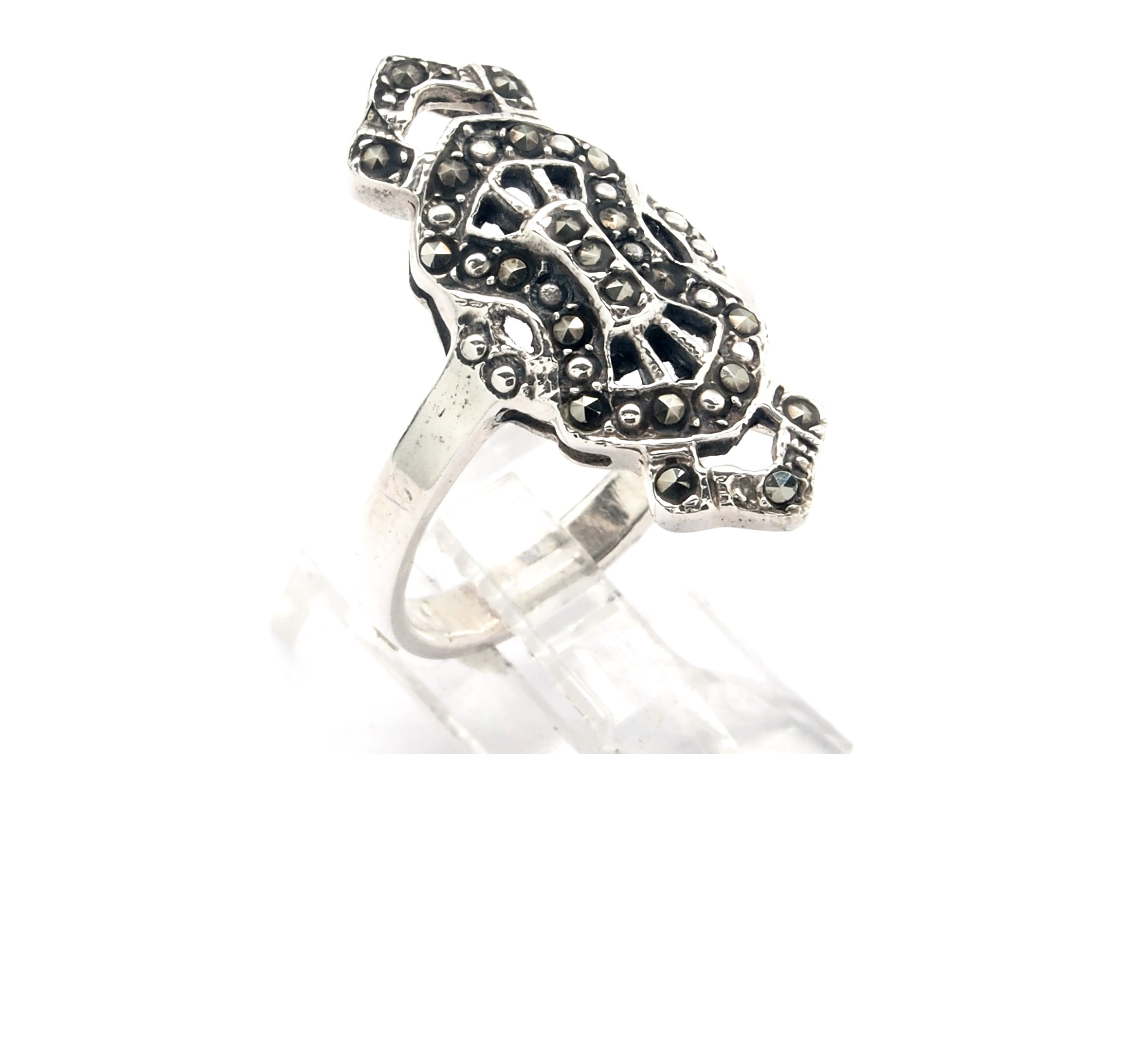 Sortija de Plata de 1ª Ley y Marcasitas. Ref. IS-833/00: Catálogo de Antigua Joyeros Sortija de Plata de 1ª Ley y Marcasitas. Ref. IS-833/00: Catálogo de Antigua Joyeros