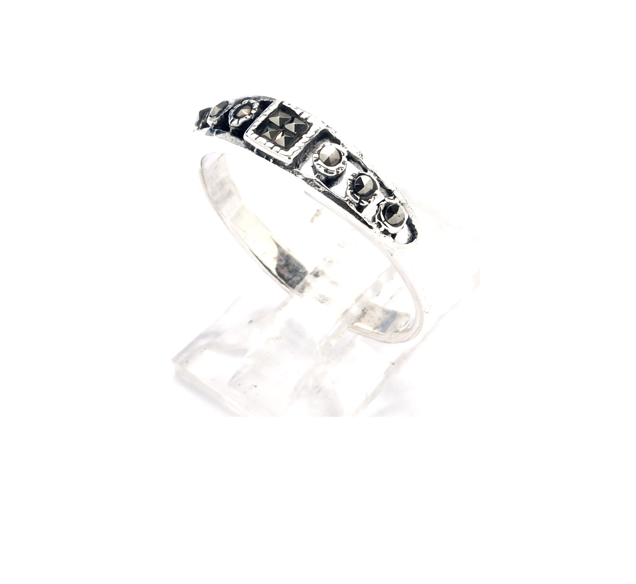 Sortija de Plata de 1ª Ley y Marcasitas. Ref. WS-231/00: Catálogo de Antigua Joyeros Sortija de Plata de 1ª Ley y Marcasitas. Ref. WS-231/00: Catálogo de Antigua Joyeros