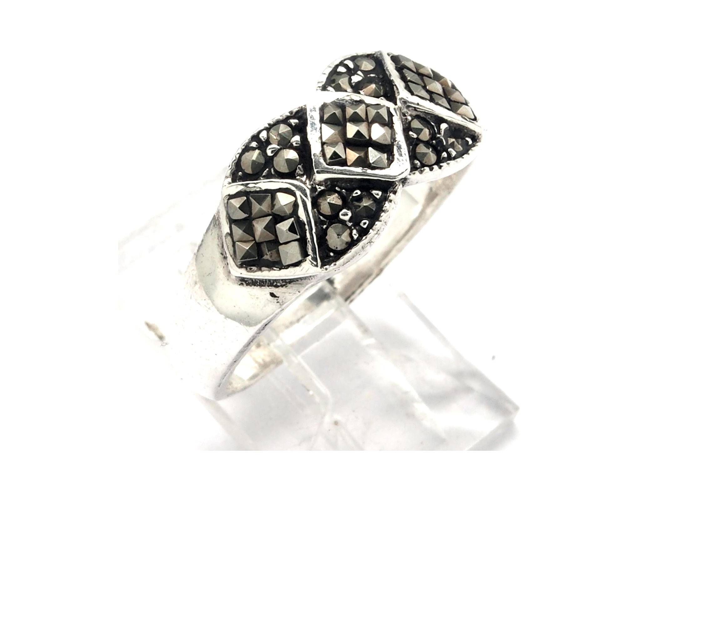 Sortija de Plata de 1ª Ley y Marcasitas. Ref. WS-564/00: Catálogo de Antigua Joyeros Sortija de Plata de 1ª Ley y Marcasitas. Ref. WS-564/00: Catálogo de Antigua Joyeros
