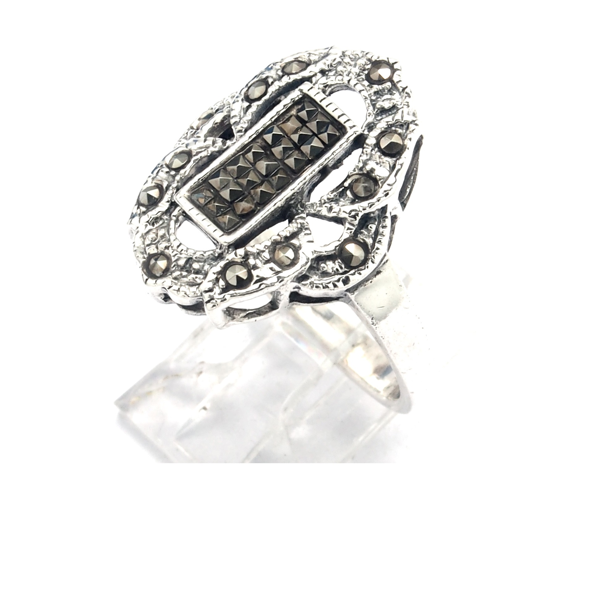 Sortija de Plata de 1ª Ley y Marcasitas. Ref. WS-731/00: Catálogo de Antigua Joyeros Sortija de Plata de 1ª Ley y Marcasitas. Ref. WS-731/00: Catálogo de Antigua Joyeros