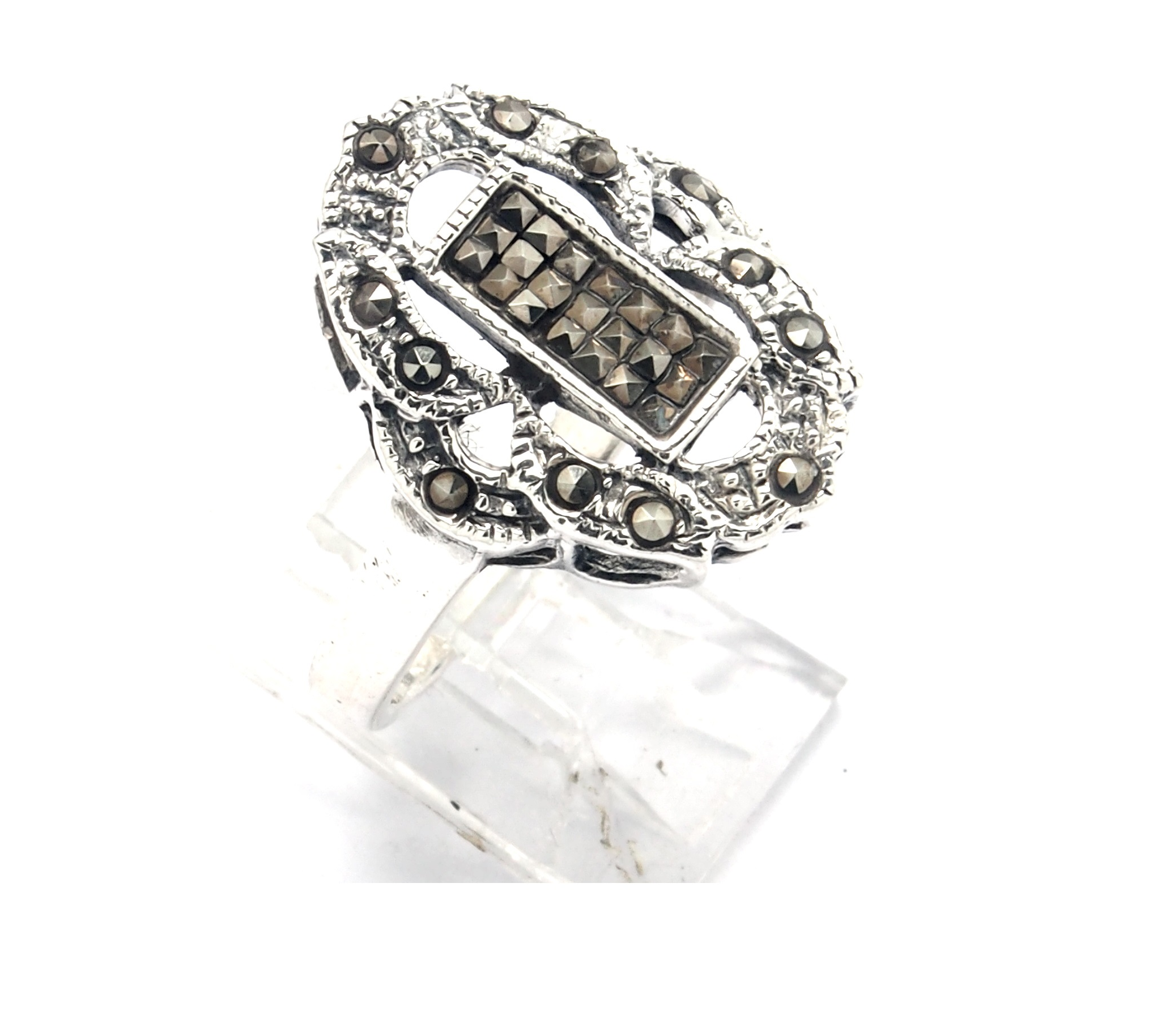 Sortija de Plata de 1ª Ley y Marcasitas. Ref. WS-731/00: Catálogo de Antigua Joyeros Sortija de Plata de 1ª Ley y Marcasitas. Ref. WS-731/00: Catálogo de Antigua Joyeros