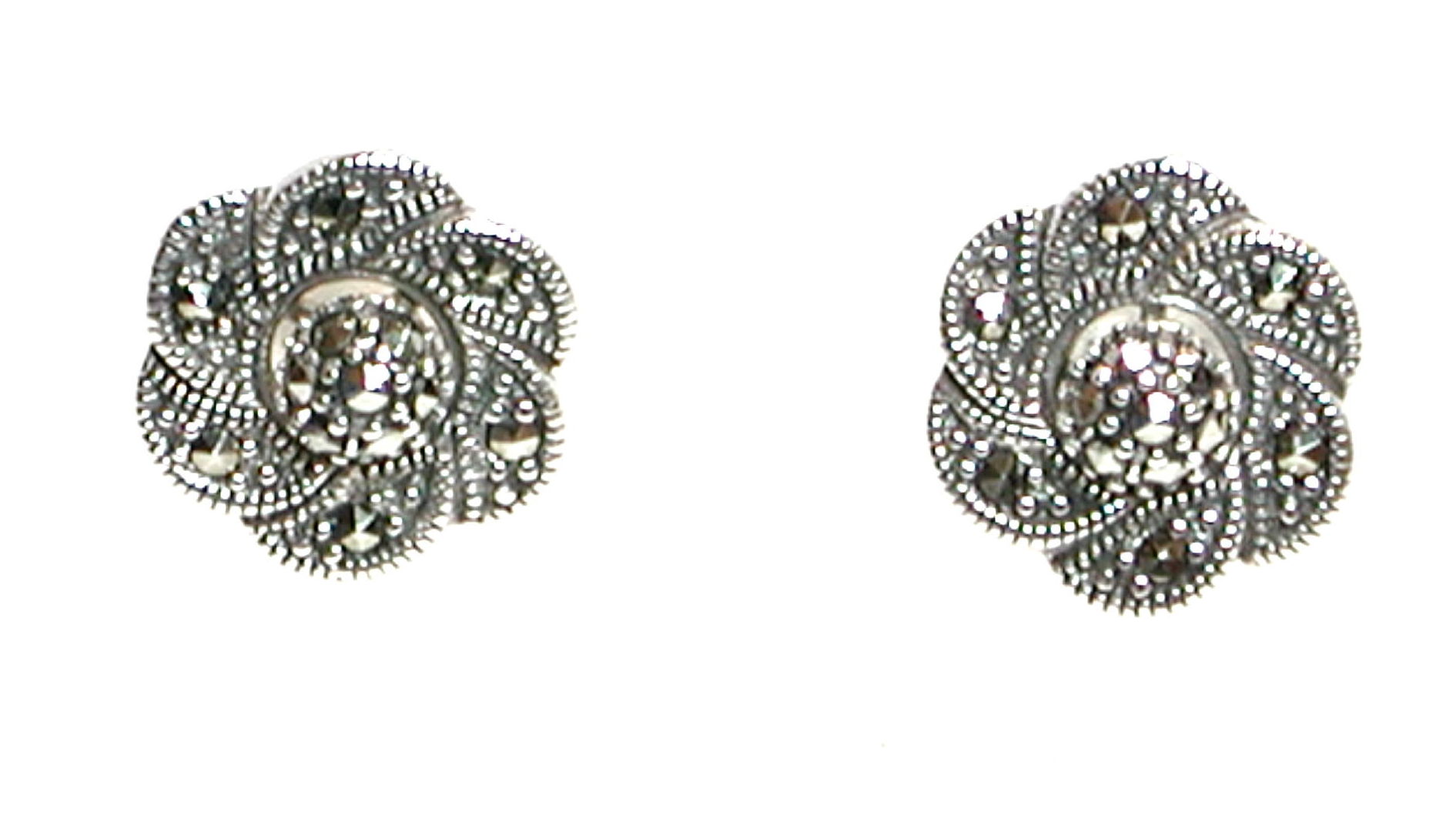 Pendientes Flor de Plata de 1º Ley y marcasitas . Ref. AP-164/00: Catálogo de Antigua Joyeros Pendientes Flor de Plata de 1º Ley y marcasitas . Ref. AP-164/00: Catálogo de Antigua Joyeros