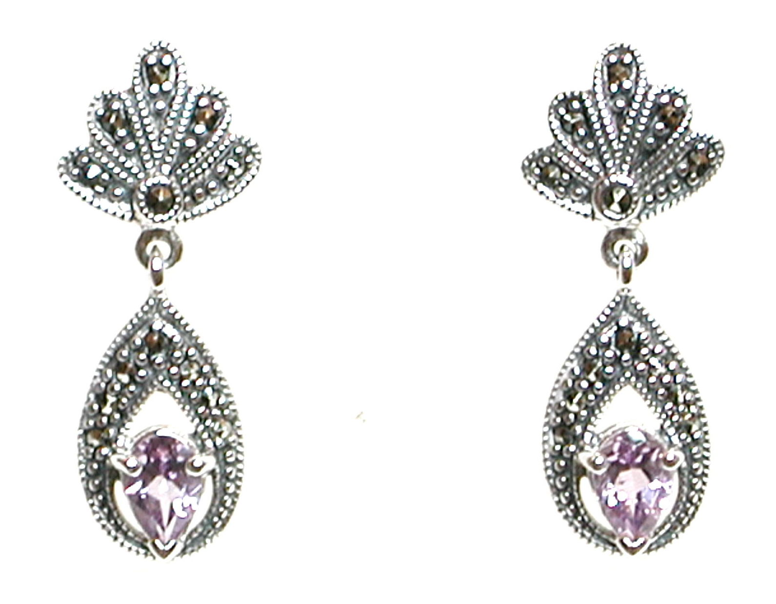Pendientes articulados de Plata de 1º Ley con amatista Ref.AP-055/02: Catálogo de Antigua Joyeros Pendientes articulados de Plata de 1º Ley con amatista Ref.AP-055/02: Catálogo de Antigua Joyeros
