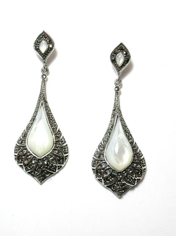 Pendientes de Plata (.925) 1ª ley y nácar. Pendientes de Plata (.925) 1ª ley y nácar.