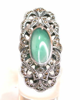 Sortija Ovalada y Calada Plata 1º Ley y aventurina Verde Ref. GS-336/04: Catálogo de Antigua Joyeros Sortija Ovalada y Calada Plata 1º Ley y aventurina Verde Ref. GS-336/04: Catálogo de Antigua Joyeros