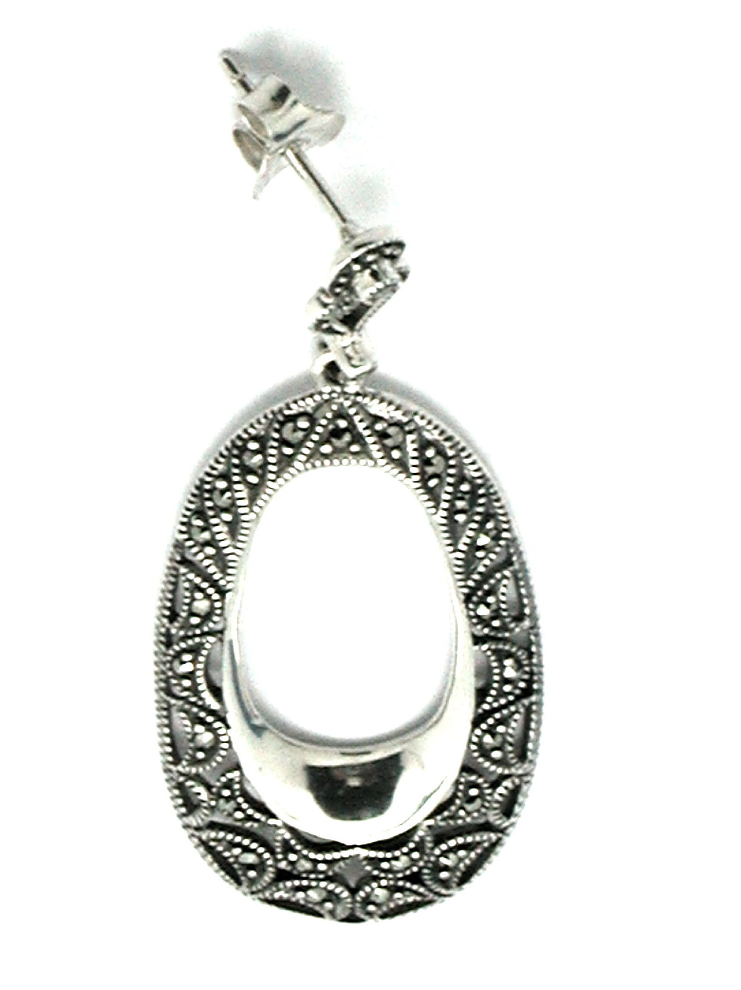 Pendientes Plata largos y ovalados con Marcasitas. Ref. AP-064/00: Catálogo de Antigua Joyeros Pendientes Plata largos y ovalados con Marcasitas. Ref. AP-064/00: Catálogo de Antigua Joyeros