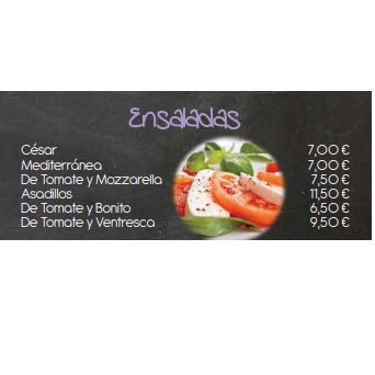 Ensaladas: Carta de D´Tapas & Copas Ensaladas: Carta de D´Tapas & Copas