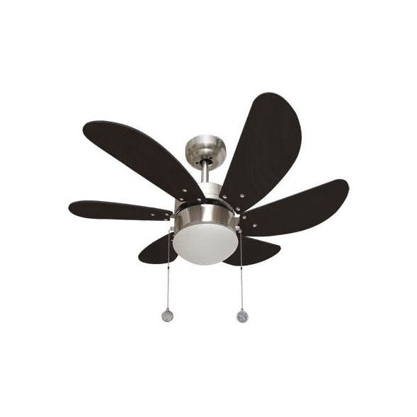 Ventilador modelo delfín niquel + wengue/haya Ventilador modelo delfín niquel + wengue/haya
