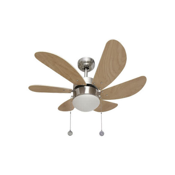 Ventilador modelo delfín niquel + plata/haya Ventilador modelo delfín niquel + plata/haya