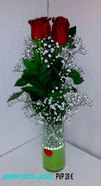 Jarrón cristal 4 rosas 28,00 € Jarrón cristal 4 rosas 28,00 €